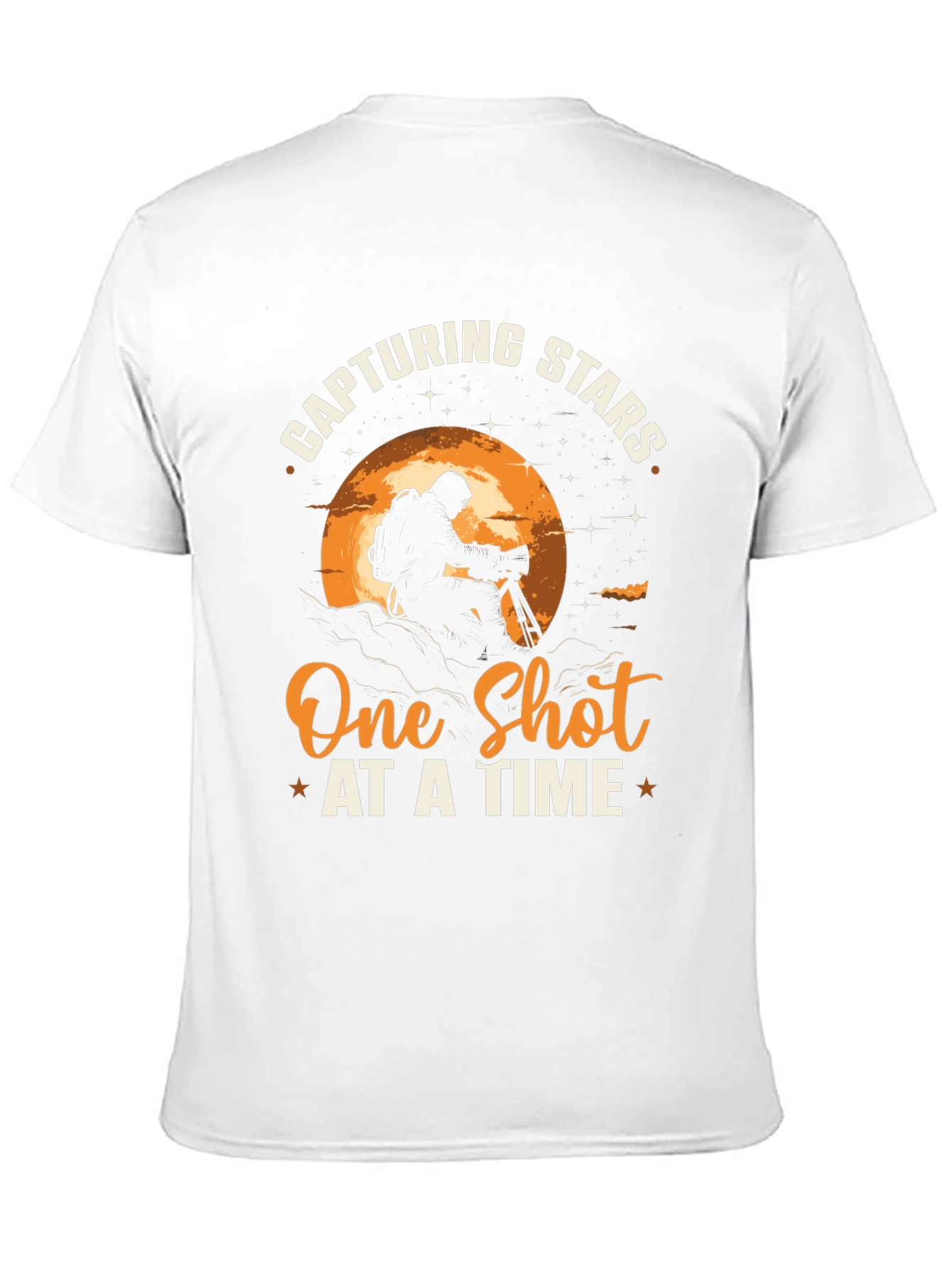 Black Capturing Stars T-Shirt - Photographer Design view 11