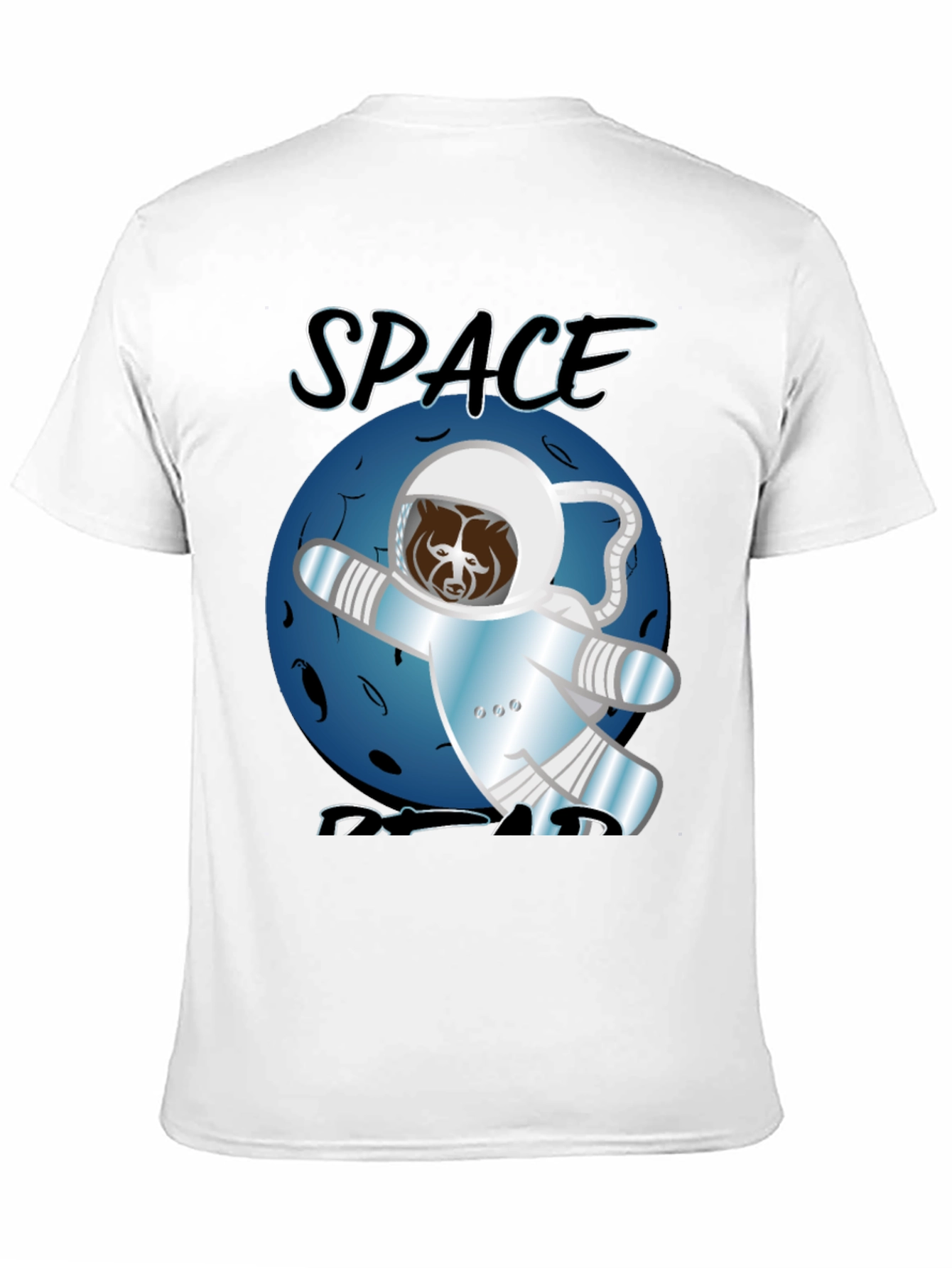 Black Space Bear T-Shirt - Astronaut Adventure view 11
