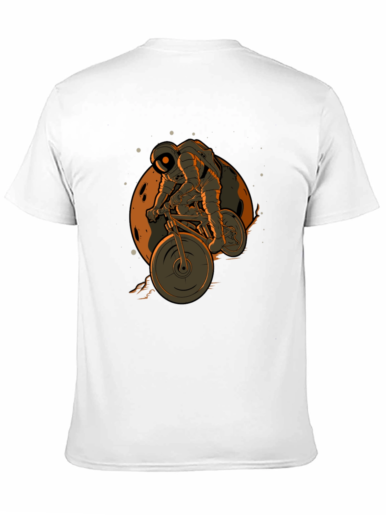 Black Astronaut Biking on the Moon T-Shirt view 11