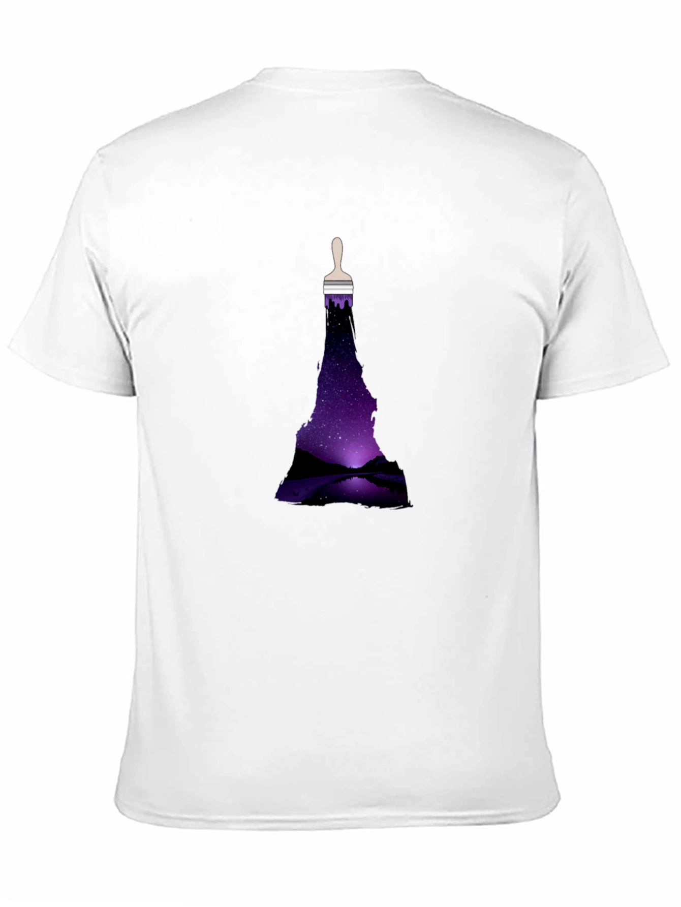 Black Night Sky Brushstroke Graphic Tee view 11