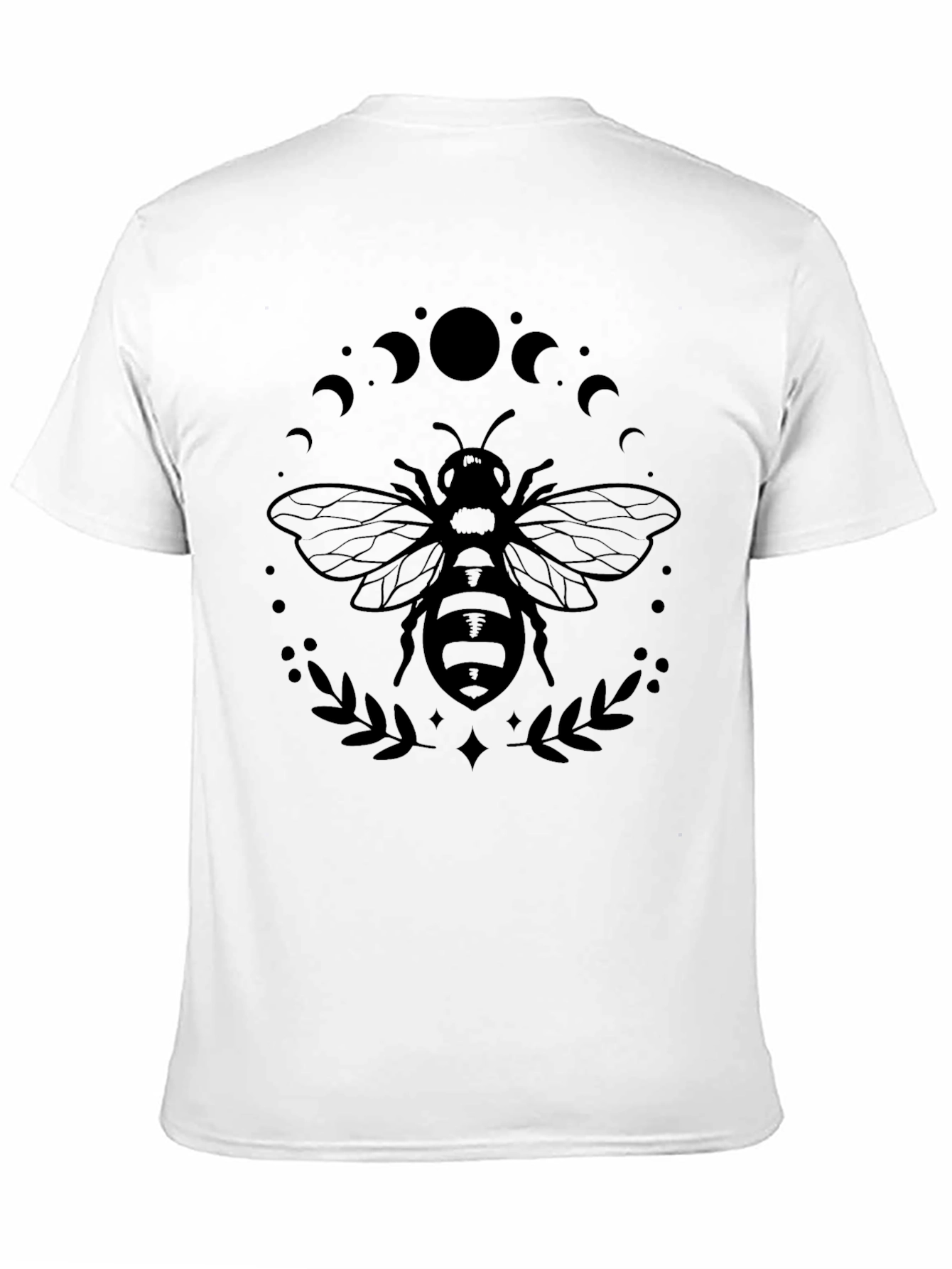 Black Black Bee and Moon Phases Graphic T-Shirt view 11