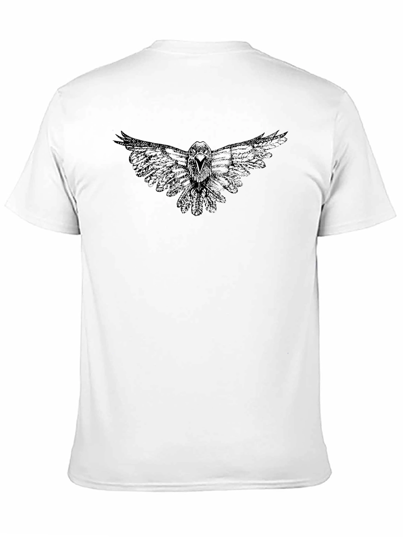 Black Raven Print Black T-Shirt - Men's Graphic Tee view 11