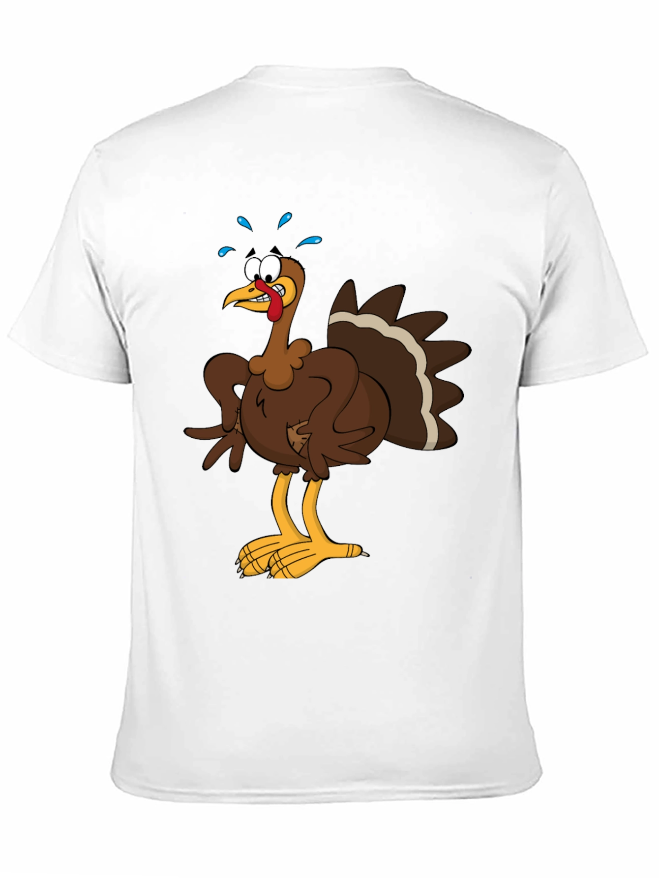 Black Turkey Cartoon Graphic Tee - Thanksgiving Apparel view 11