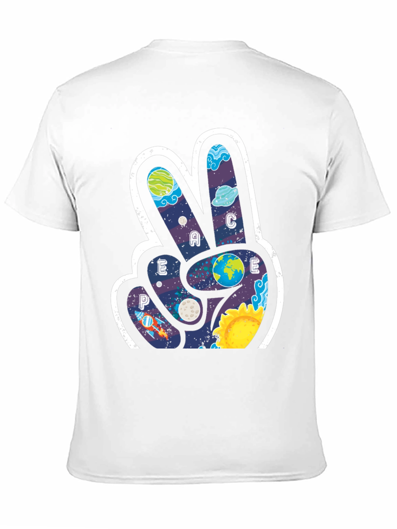 Black Peace Sign Galaxy T-Shirt view 11