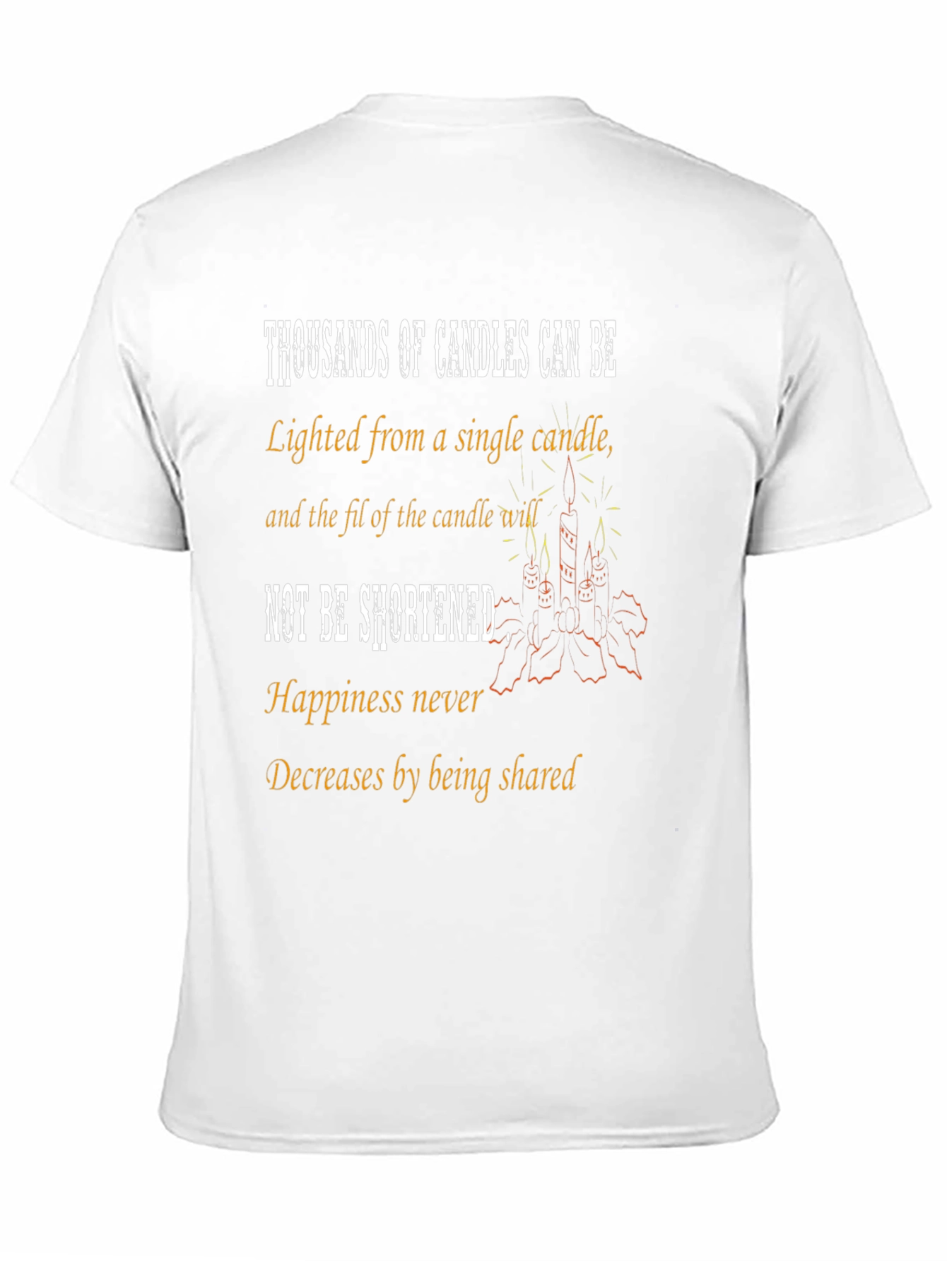 Black Inspirational Candle T-Shirt - Happiness Quote Tee view 11