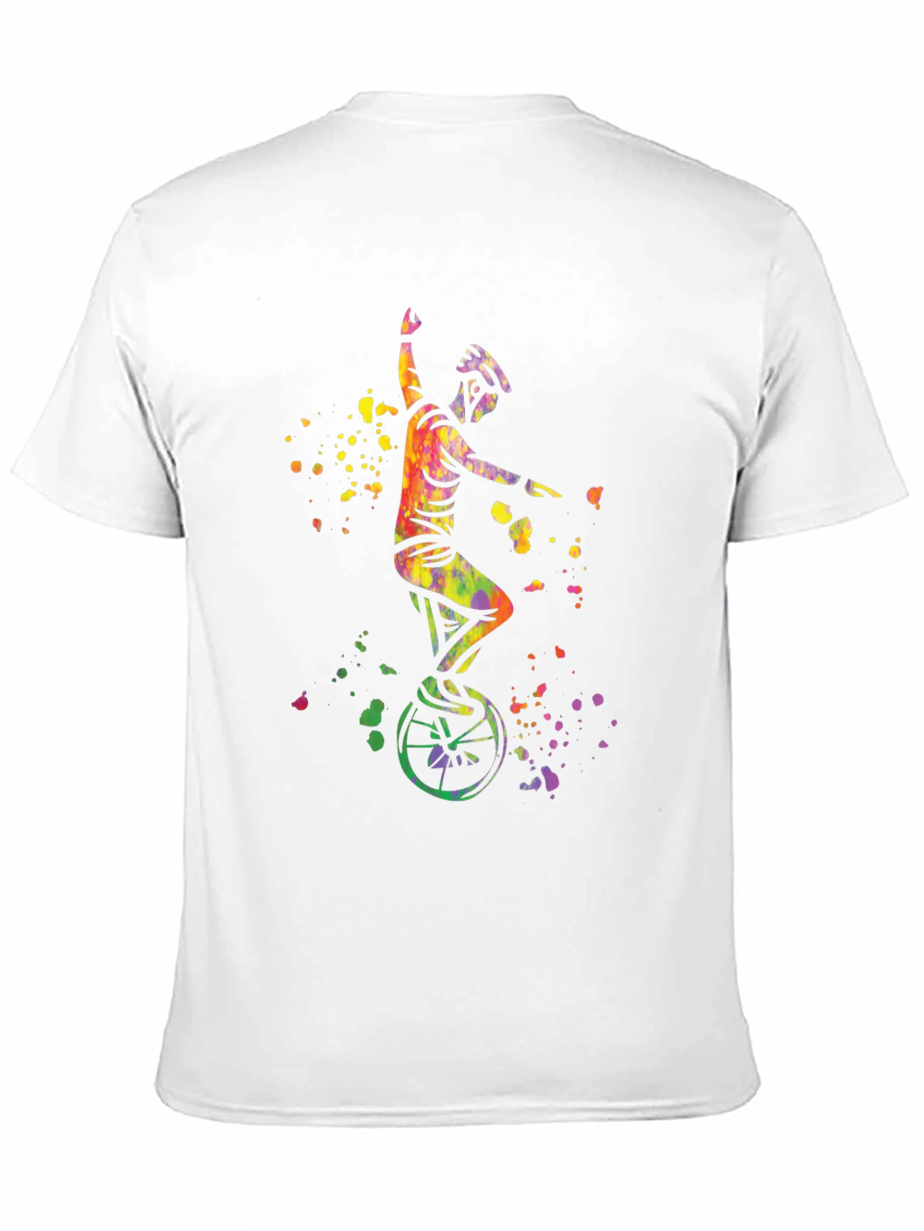 Black Unicyclist Watercolor Graphic T-Shirt view 11