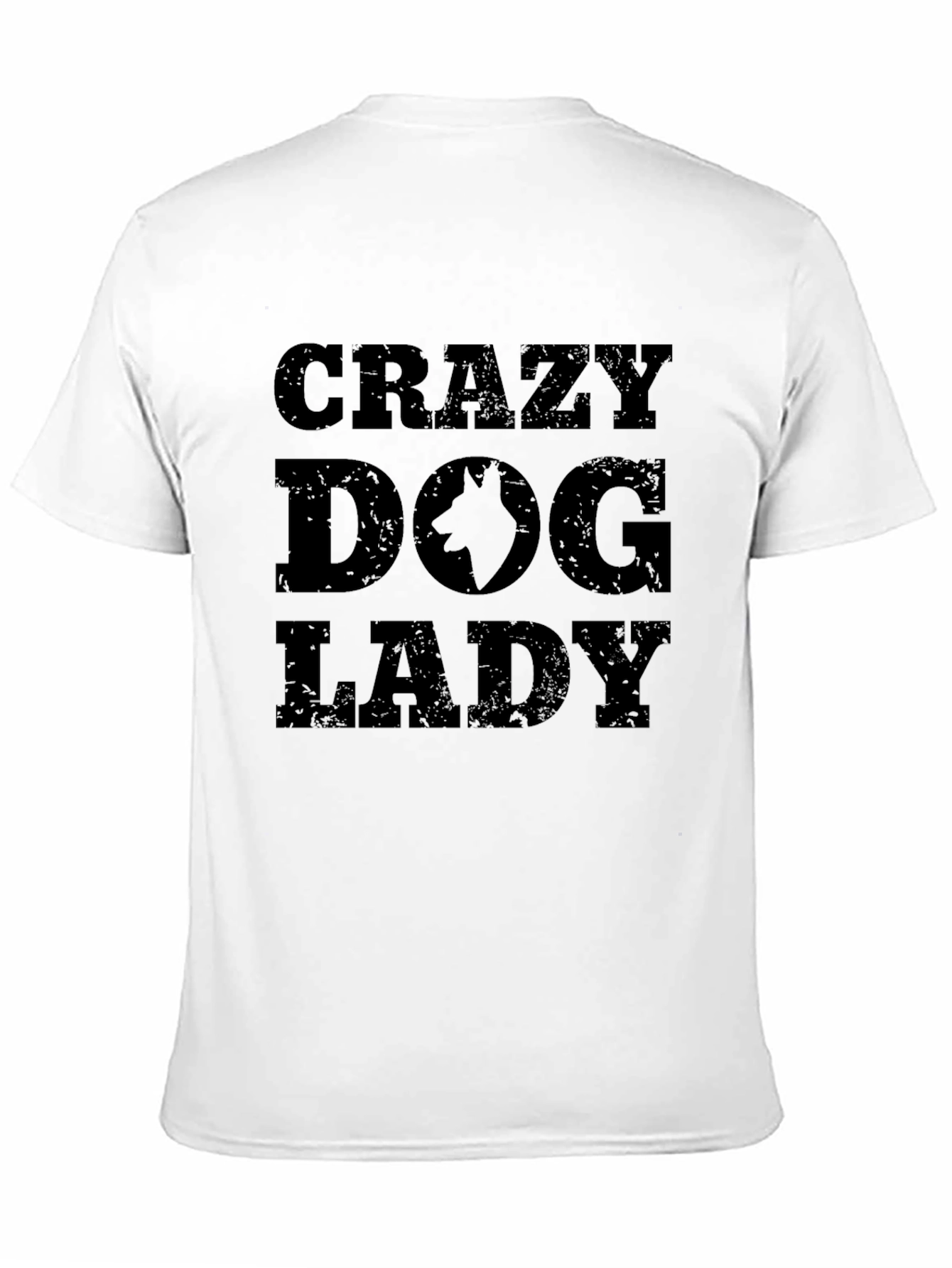 Black Crazy Dog Lady T-Shirt - Black Cotton Tee view 11