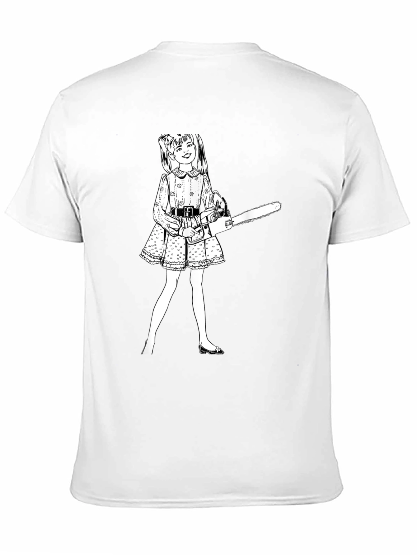 Black Chainsaw Girl Graphic Tee - Edgy Humor view 11