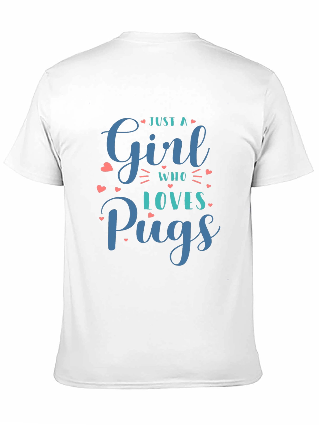 Black Just A Girl Who Loves Pugs Black T-Shirt view 11