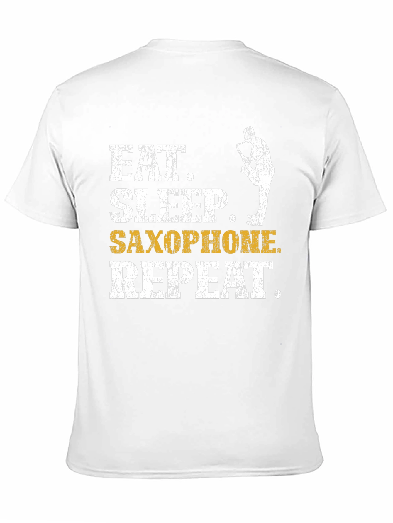 Black Eat Sleep Saxophone Repeat T-Shirt - Musician Tee view 11
