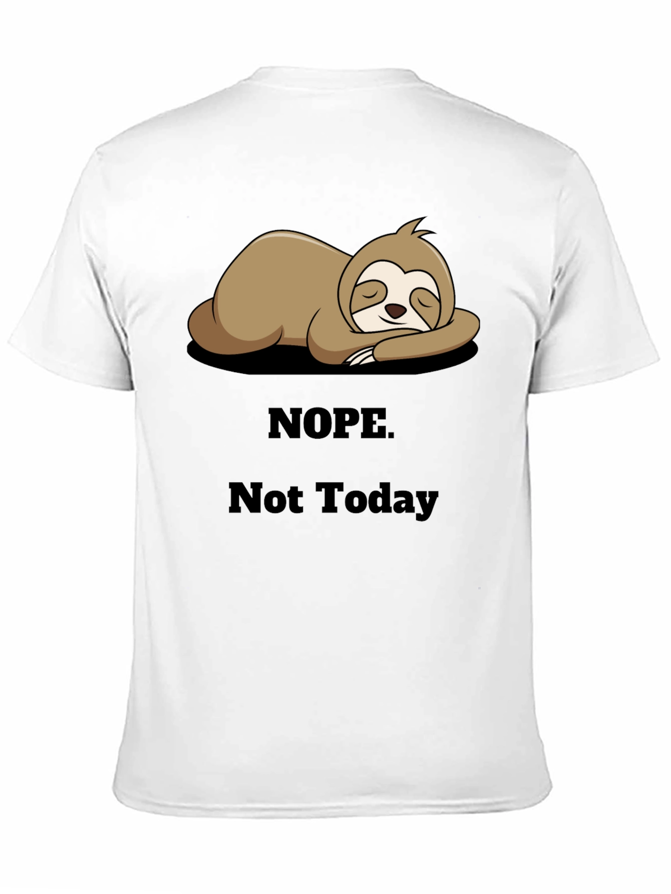 Black Nope Not Today Sloth Graphic Black T-Shirt view 11