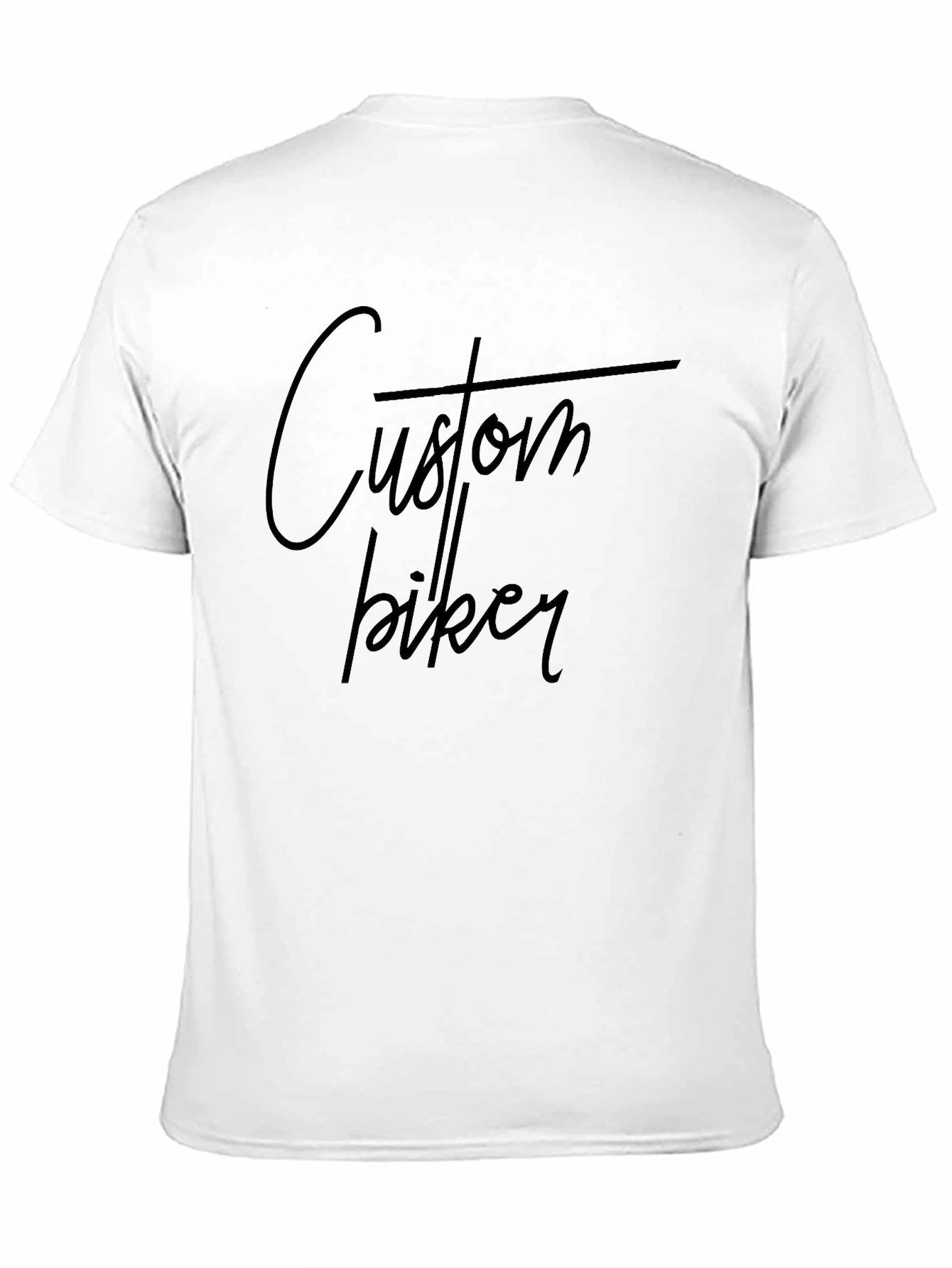 Black Custom Biker Graphic Tee - Black Cotton T-Shirt view 11