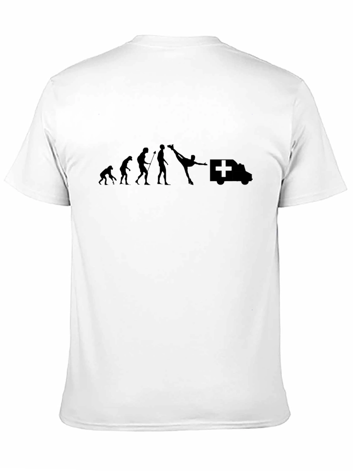 Black Evolution of Kicking Ambulance T-Shirt view 11
