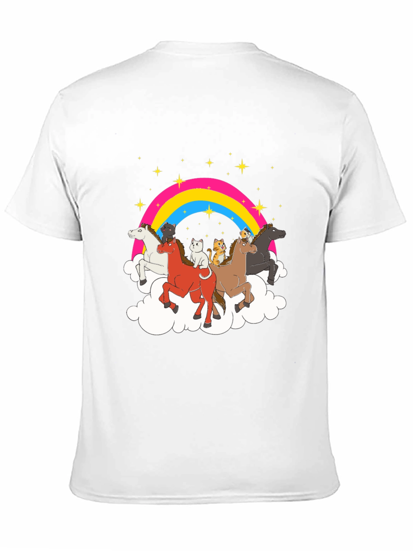 Black Rainbow Horse & Cat Tee view 11