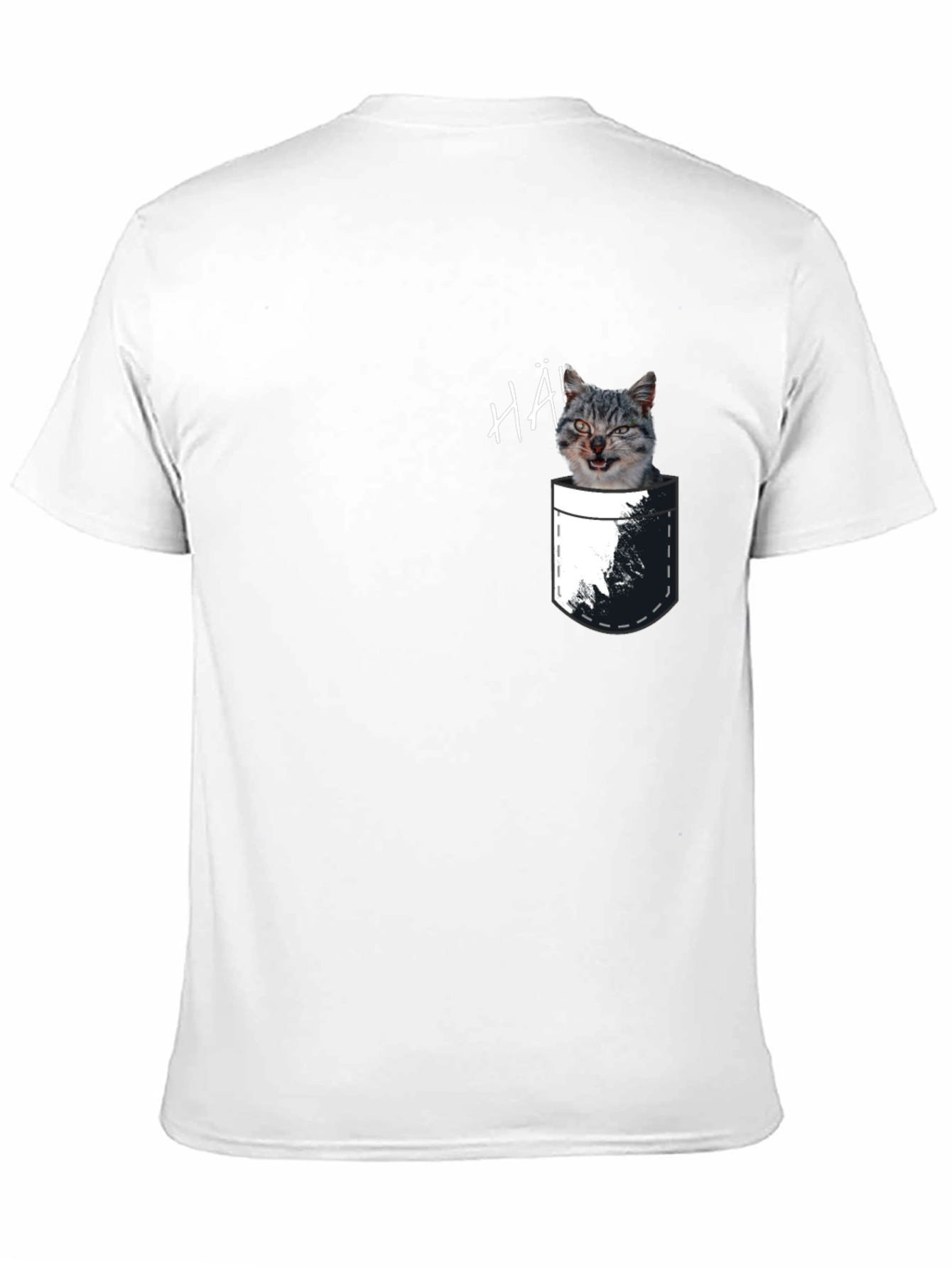 Black Cat Pocket T-Shirt - Funny Graphic Tee view 11