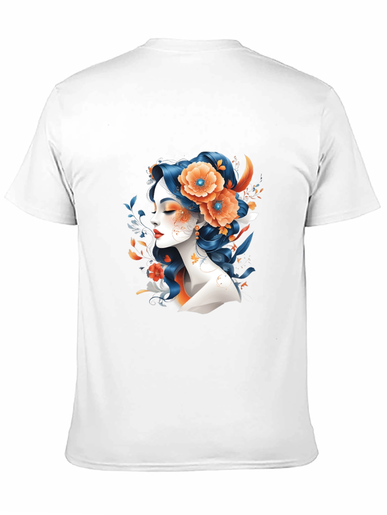 Black Floral Woman Graphic Tee - Black T-Shirt view 11