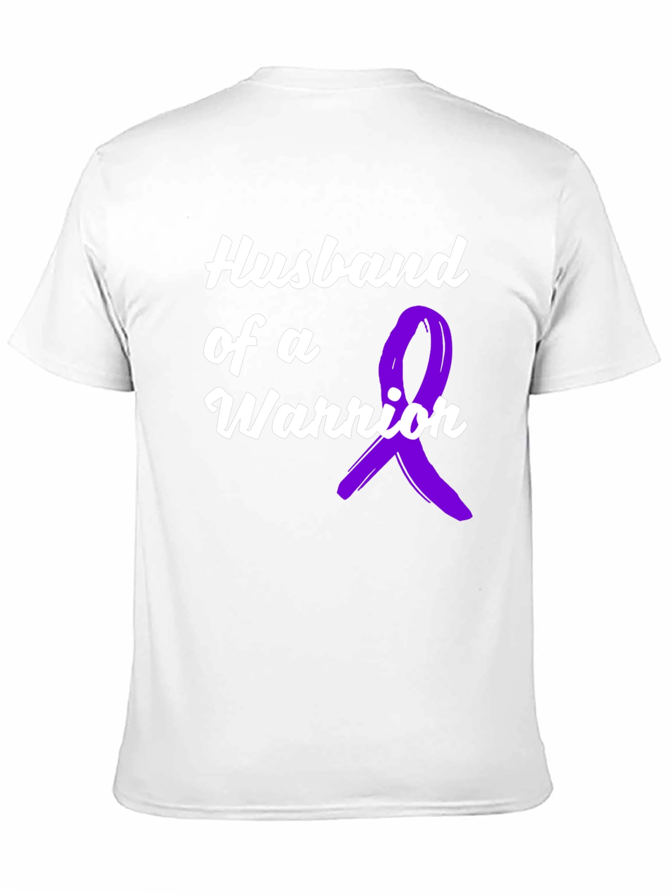 Black Husband of a Warrior Black T-Shirt Awareness Purple Ribbon view 11