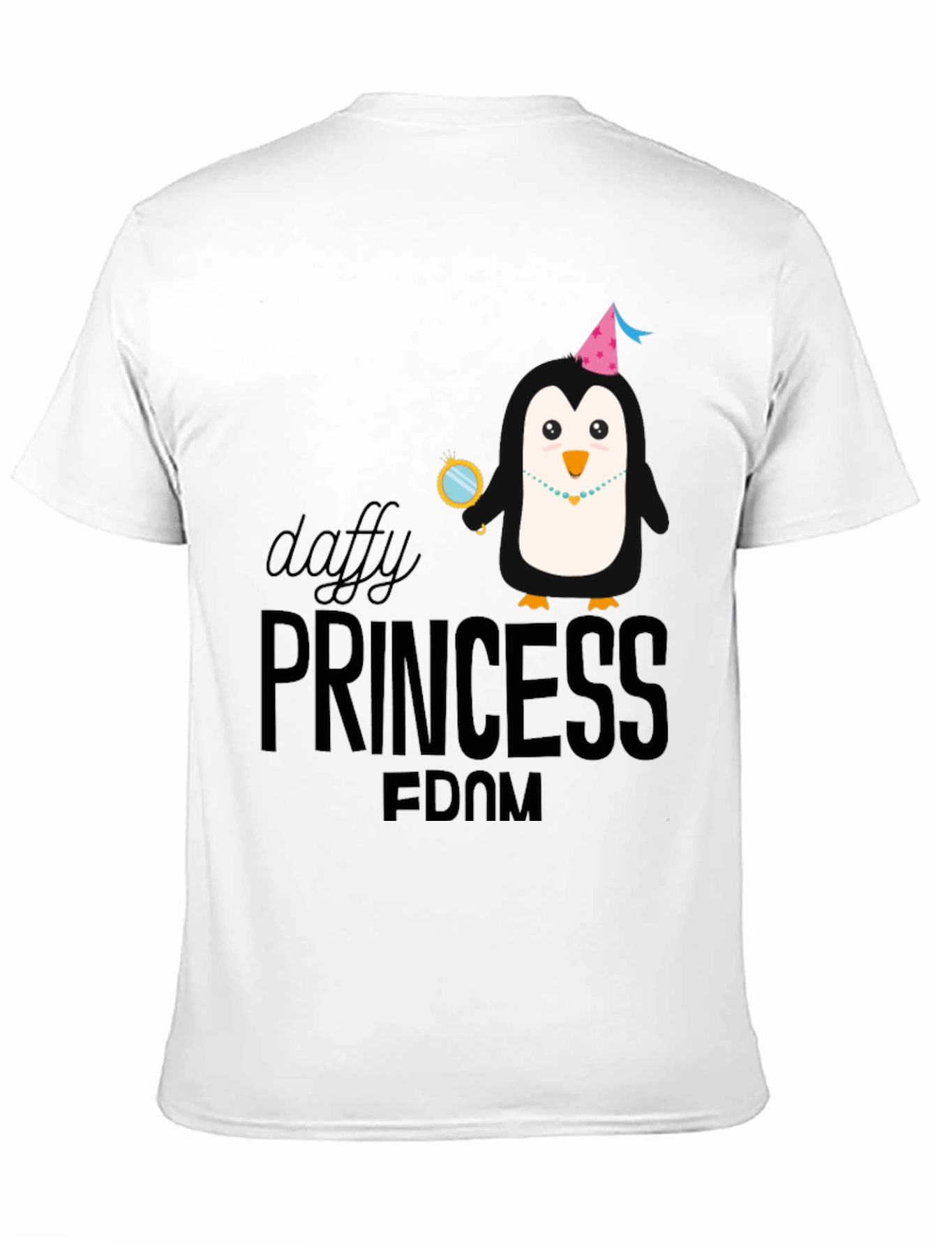 Black Daffy Princess Penguin T-Shirt - Soft Cotton view 11
