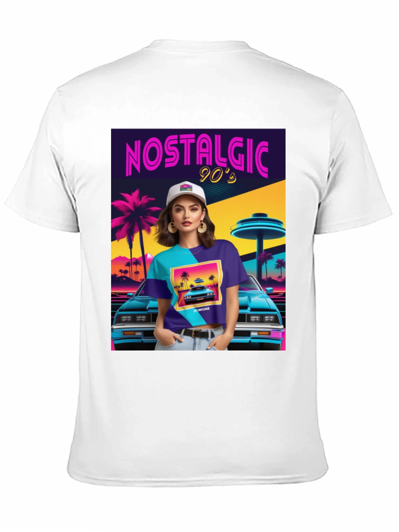 Black Nostalgic 90s Graphic T-Shirt - Retro Design view 11