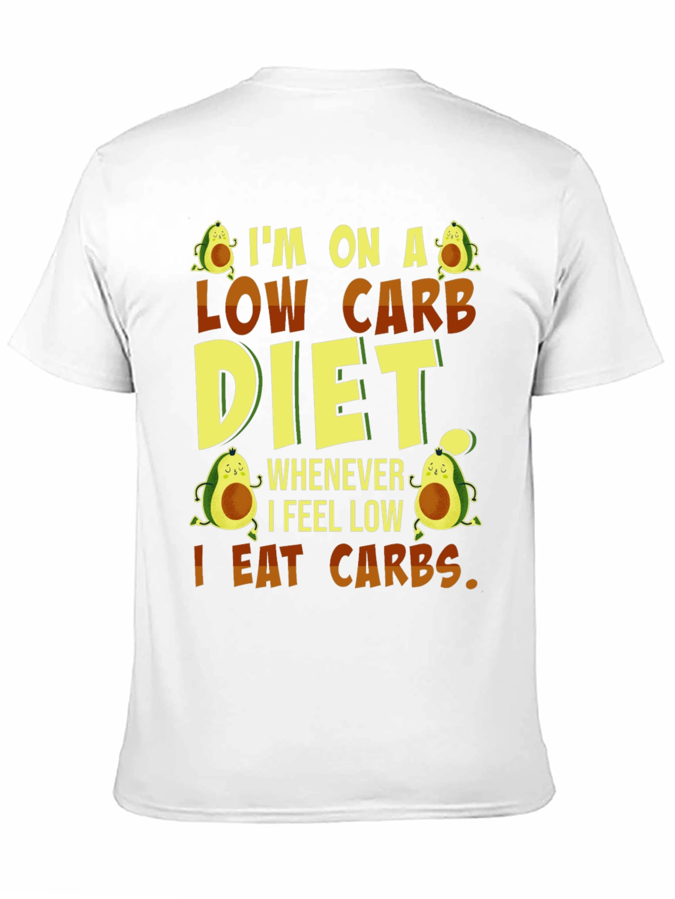 Black Low Carb Diet Funny T-Shirt view 11