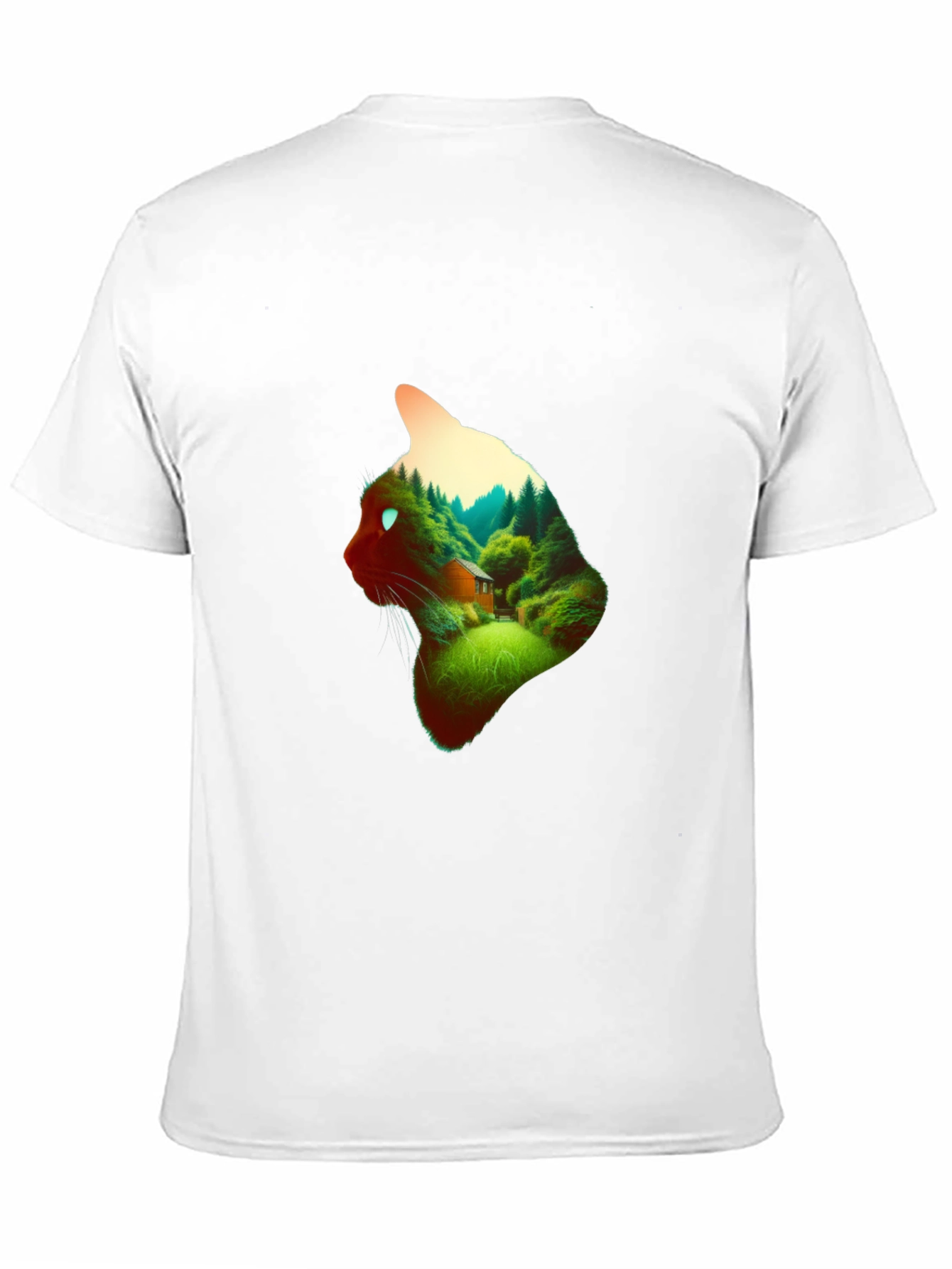 Black Cat Forest T-Shirt - Nature Lover Tee view 11