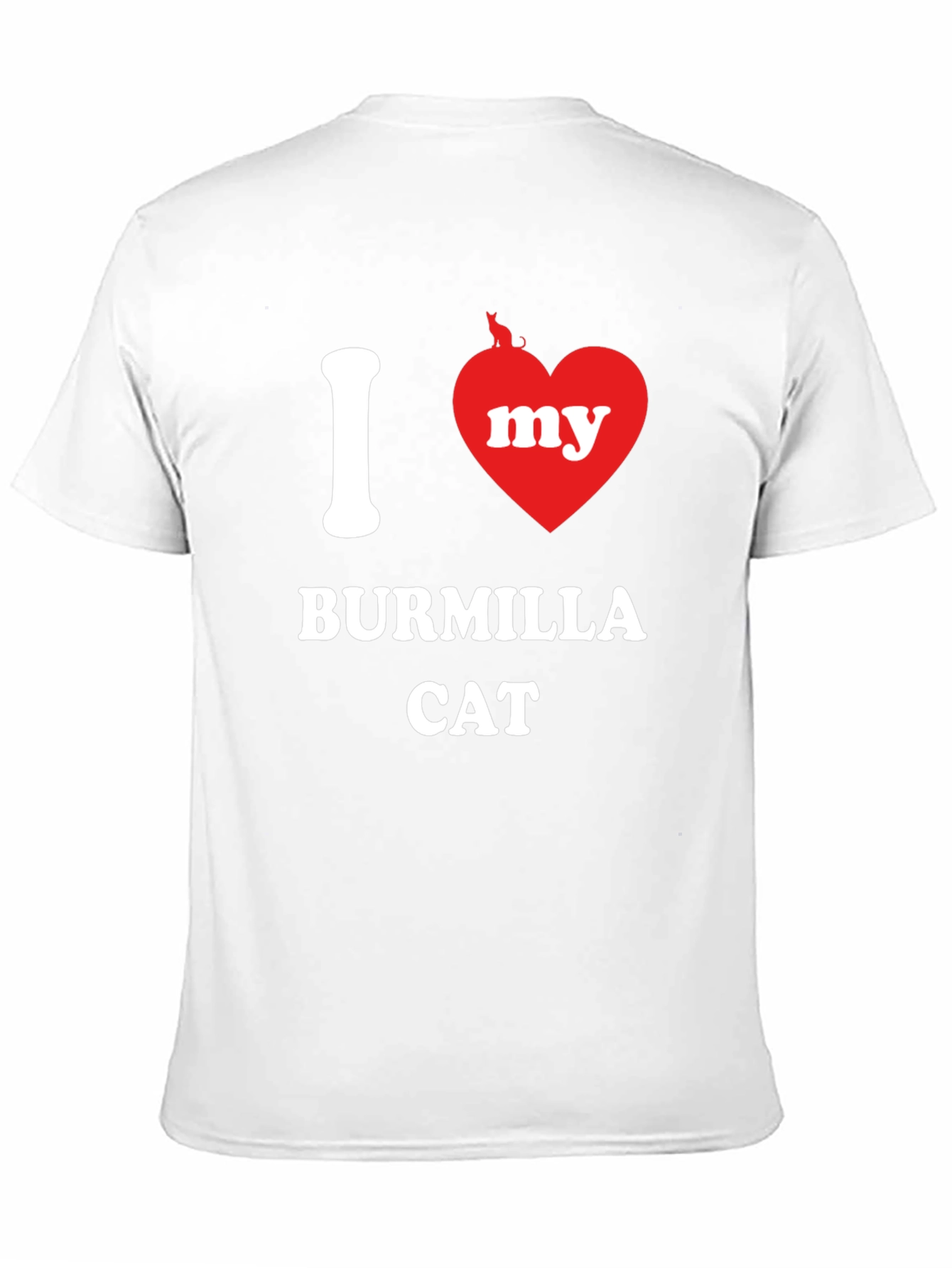 Black I Heart My Burmilla Cat Graphic T-Shirt view 11