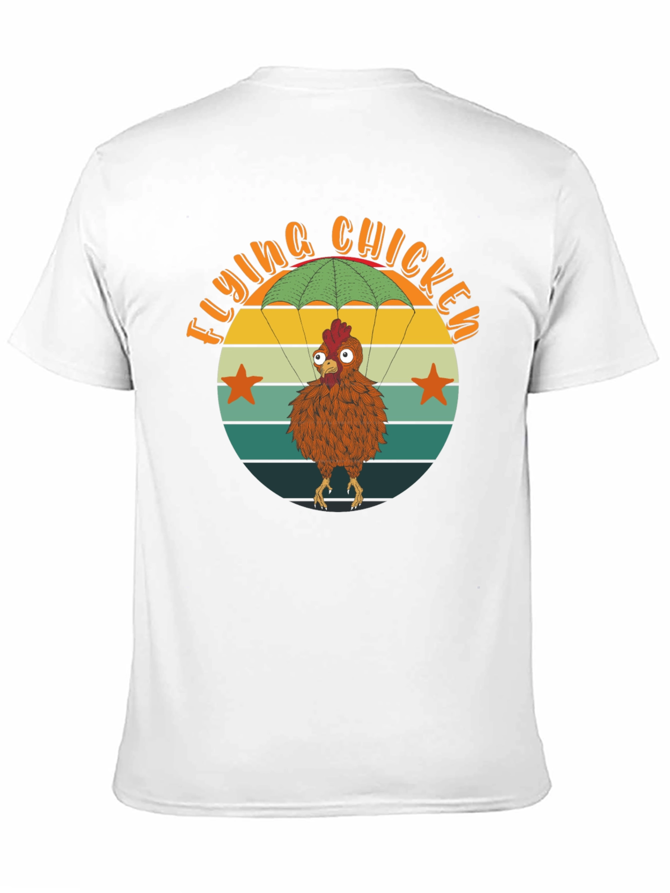 Black Flying Chicken T-Shirt - Funny Parachute Chicken Tee view 11