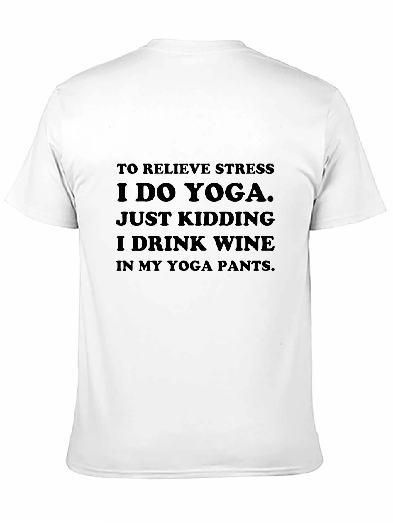 Black Yoga & Wine T-Shirt: Relieve Stress in Comfort view 11