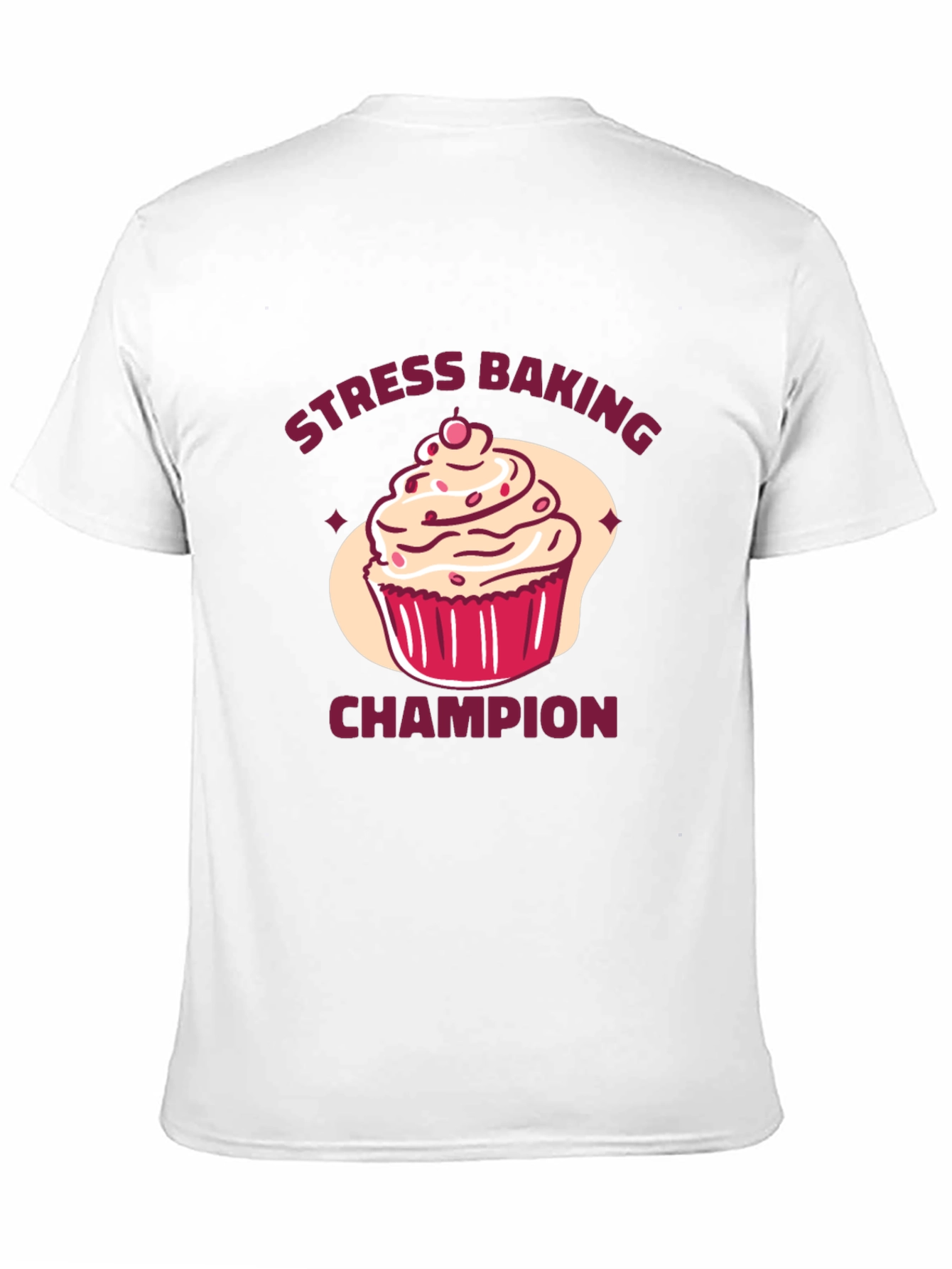 Stress Baking Champion T-Shirt - Cupcake Graphic Tee - 11