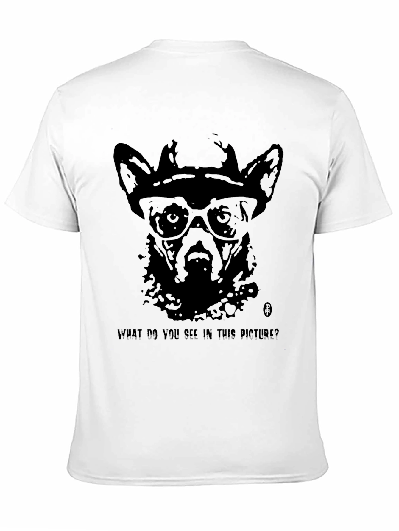 Black Dog with Glasses Graphic T-Shirt view 11