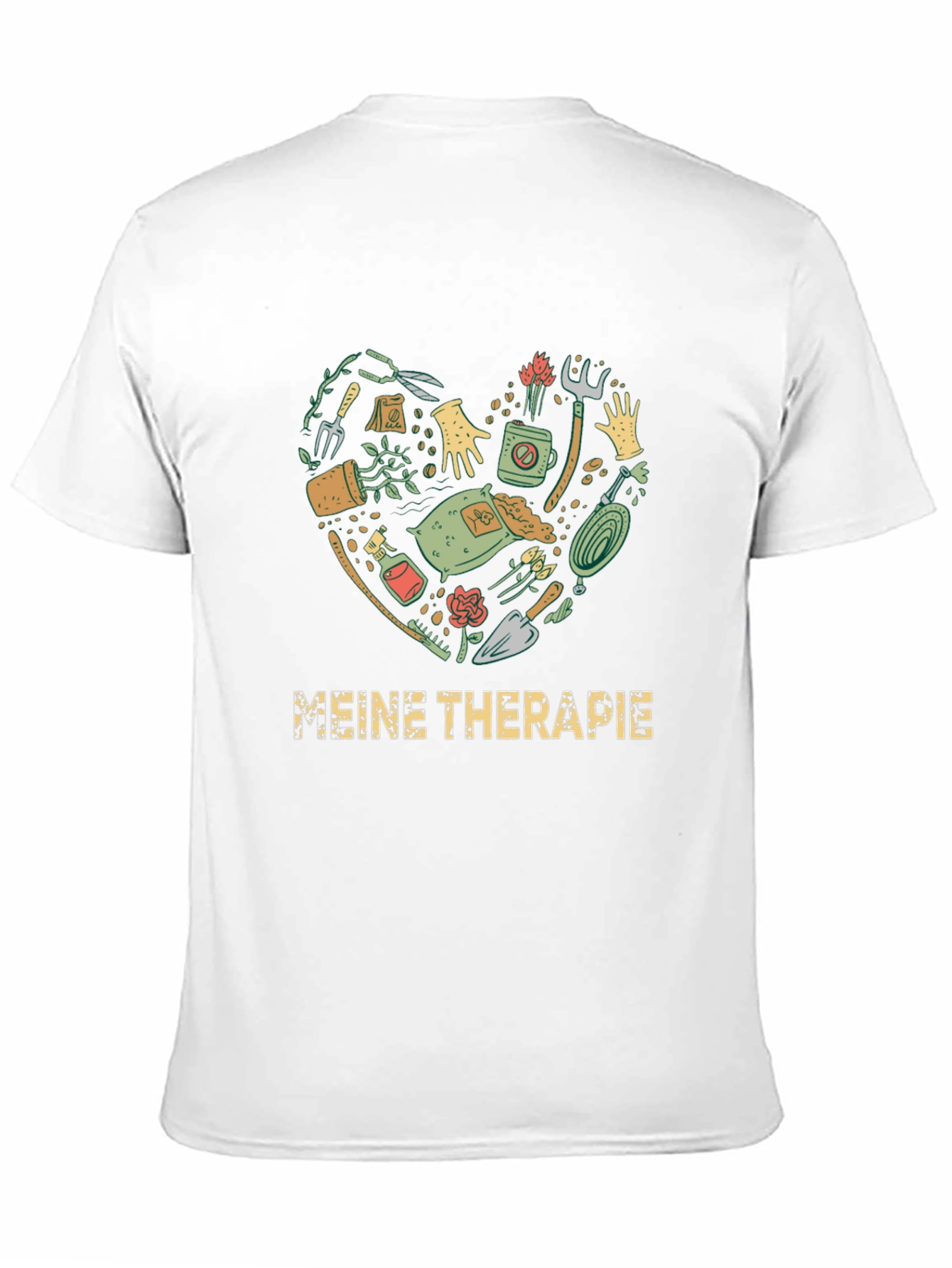 Black Gardening Therapy T-Shirt - Heart Design view 11