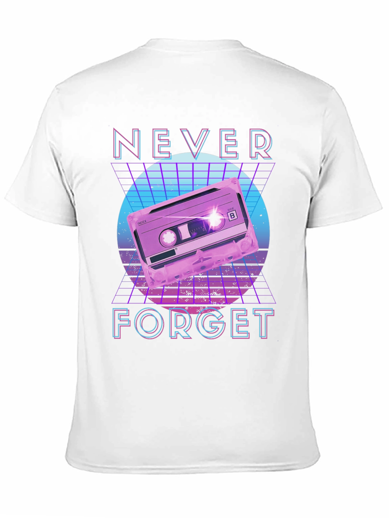 Black Retro 80s Cassette Tape Never Forget Graphic Tee view 11