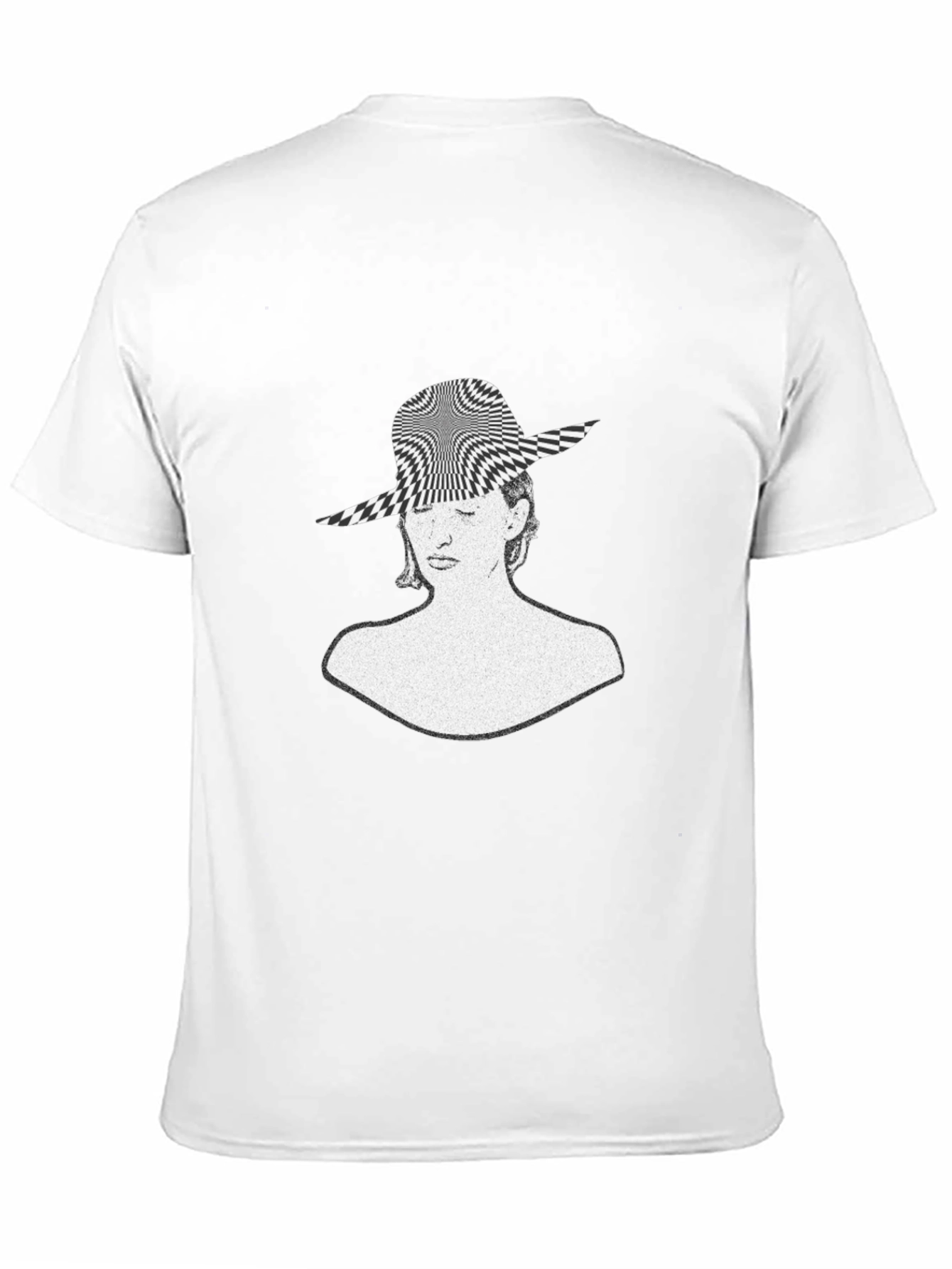 Black Optical Illusion Woman's Face Graphic Tee view 11