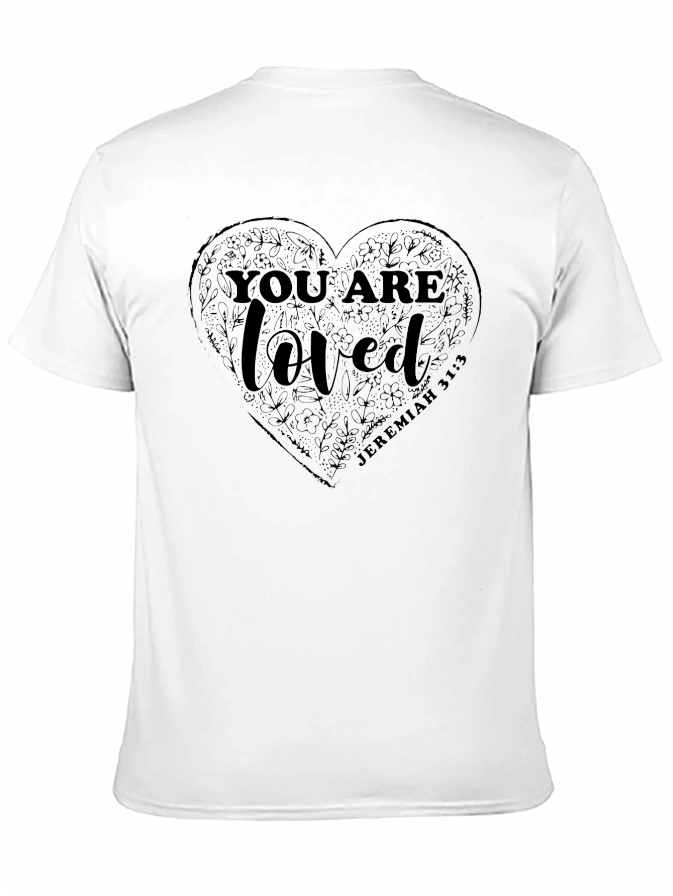 Black You Are Loved Heart Graphic T-Shirt view 11