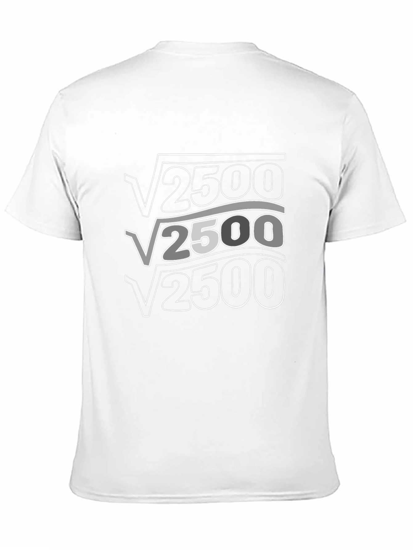 Black Math Humor T-Shirt: Square Root of 2500 = 50 view 11
