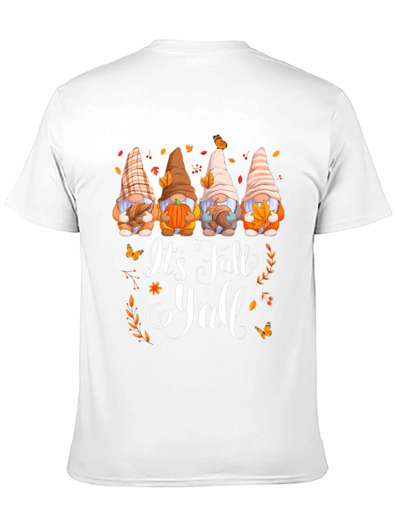 Black It's Fall Y'all Gnomes Graphic T-Shirt view 11