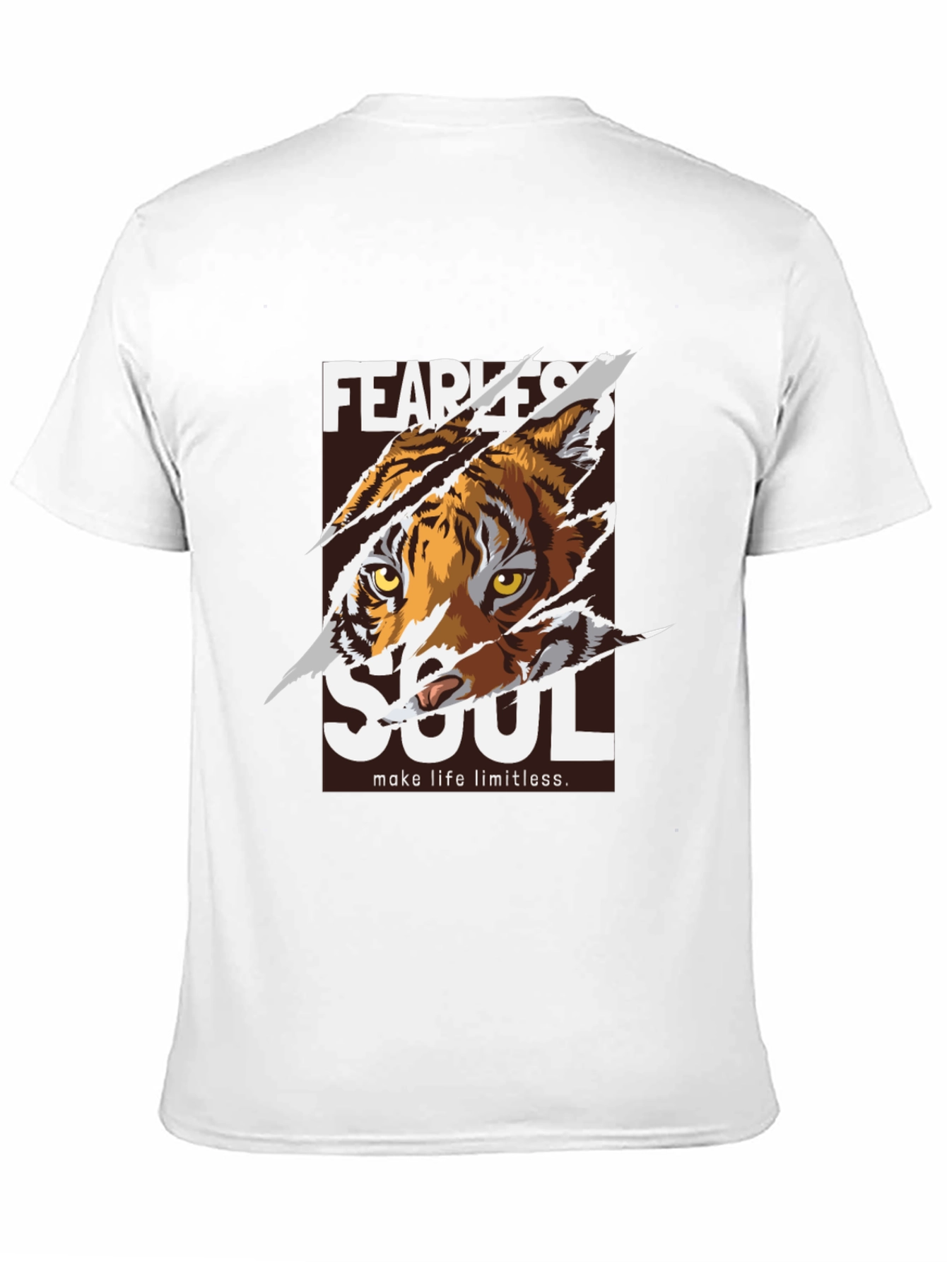 Black Fearless Soul Tiger Graphic Black T-Shirt view 11
