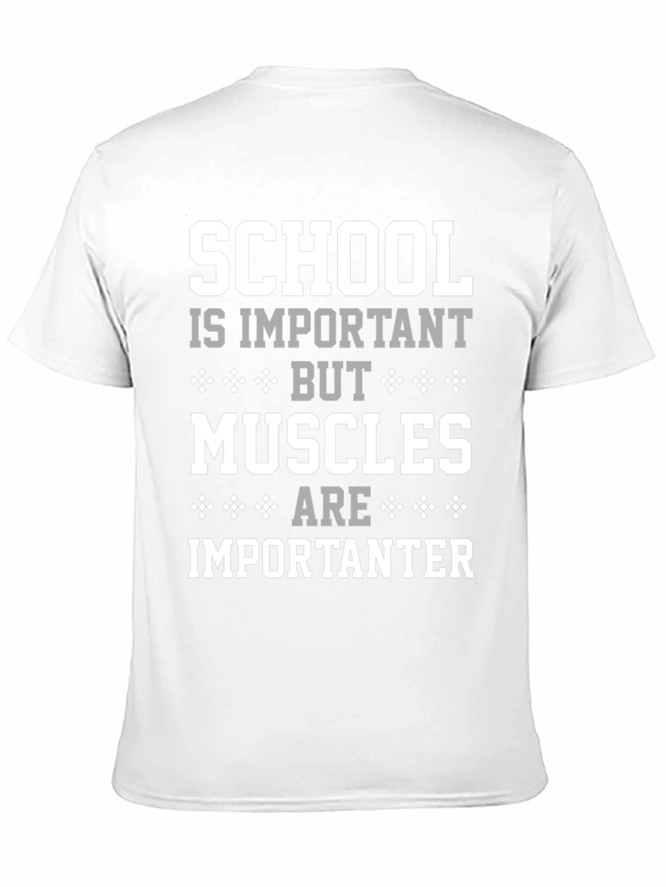 Black Funny School vs Muscles T-Shirt view 11