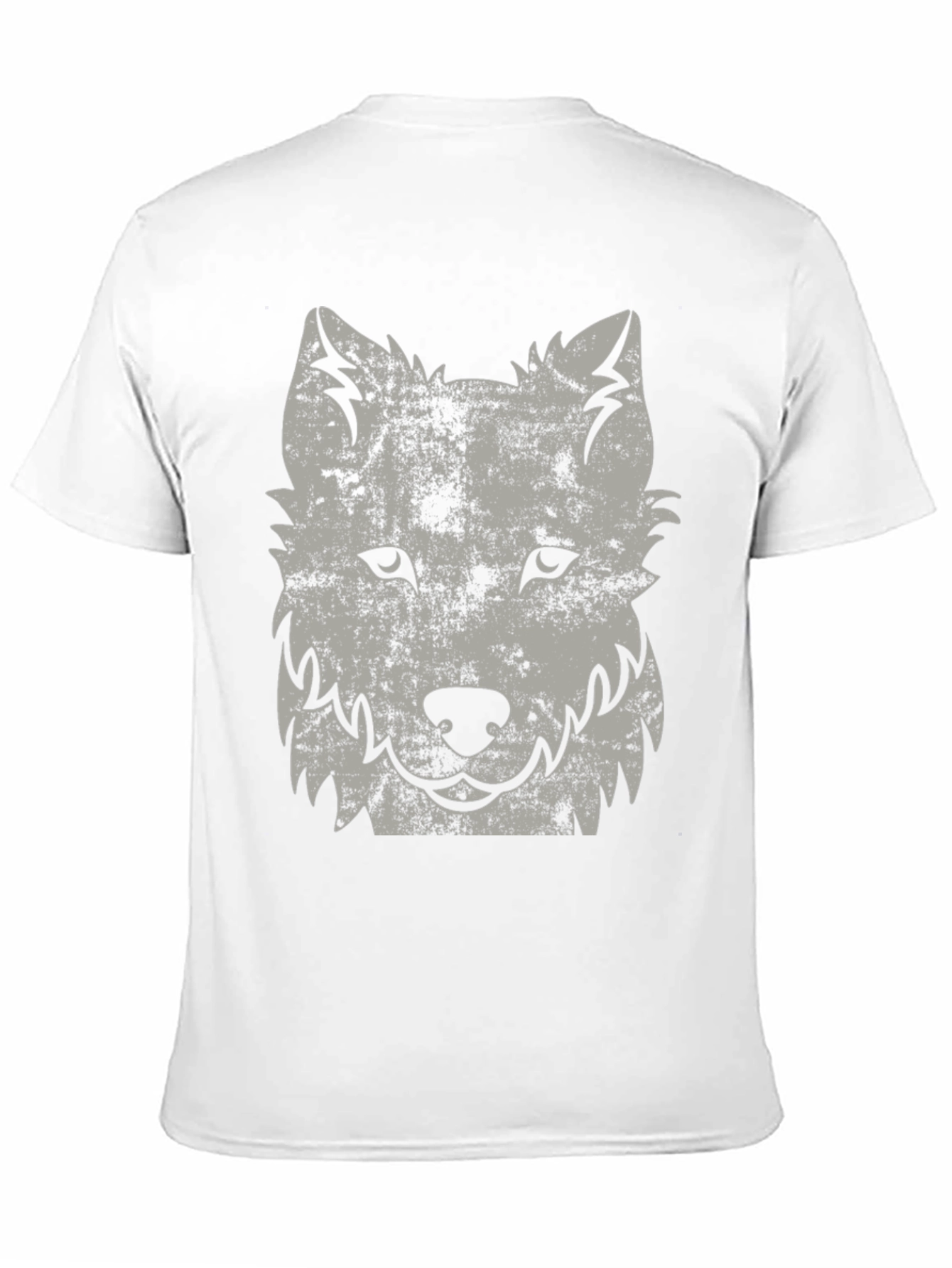 Black Distressed Wolf Graphic Black T-Shirt view 11