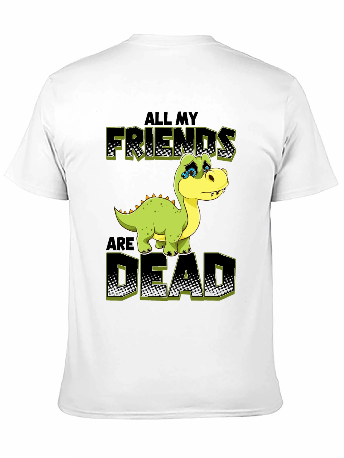 Black Sad Dinosaur Graphic Tee - All My Friends Are Dead T-Shirt view 11