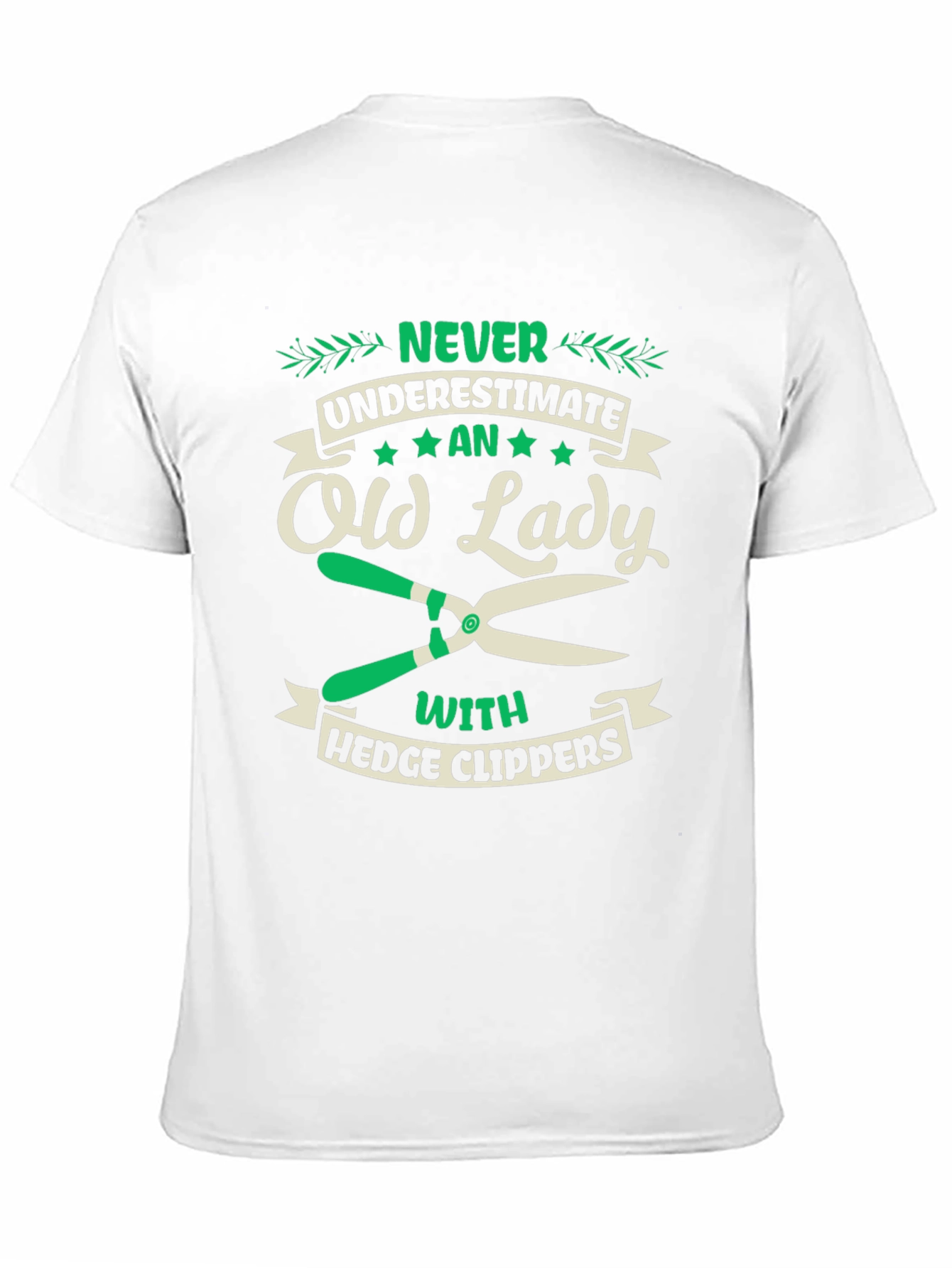 Black Funny Old Lady Hedge Clippers T-Shirt view 11