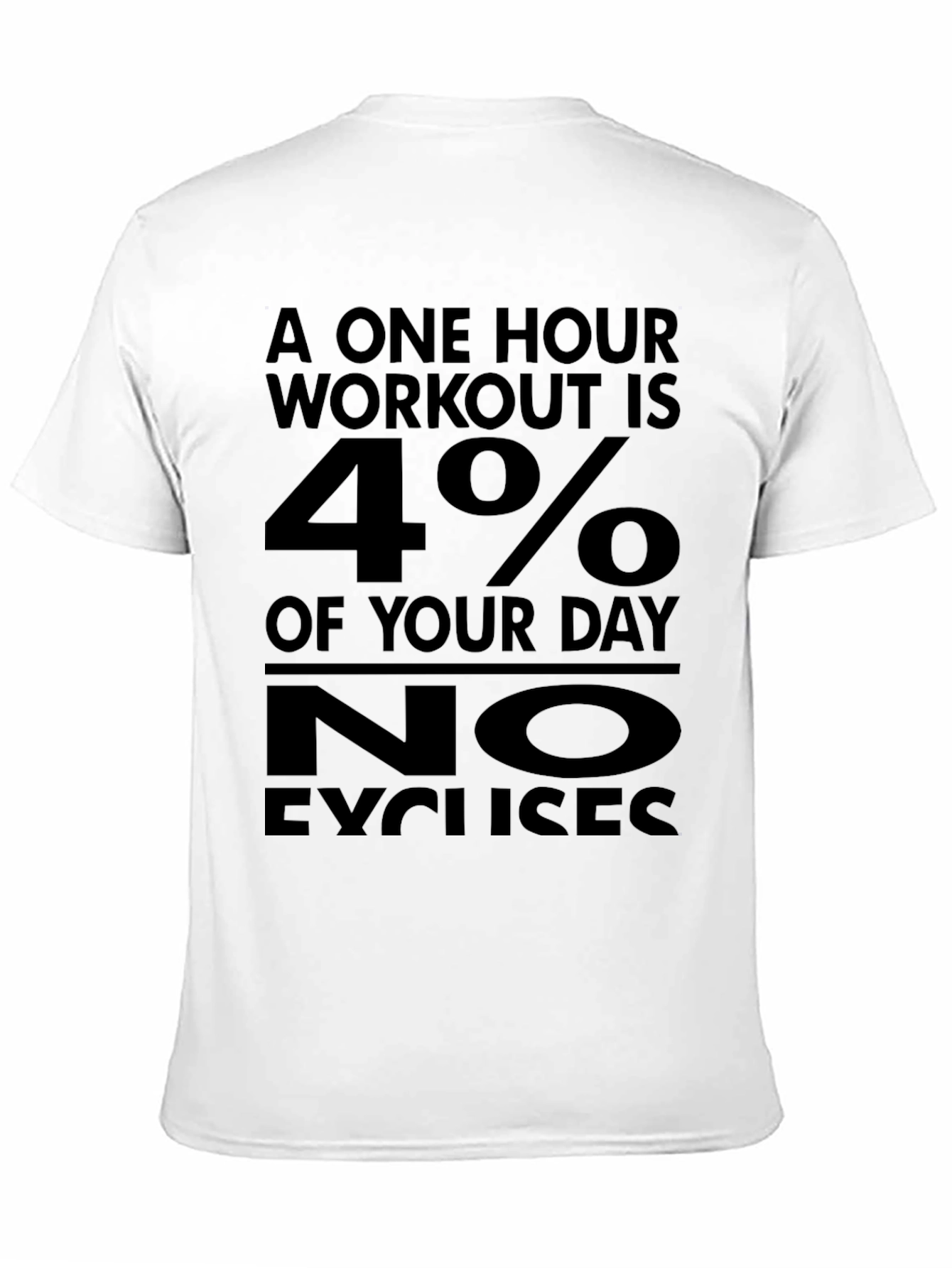 Black Workout Motivation Tee: No Excuses Gym Shirt view 11