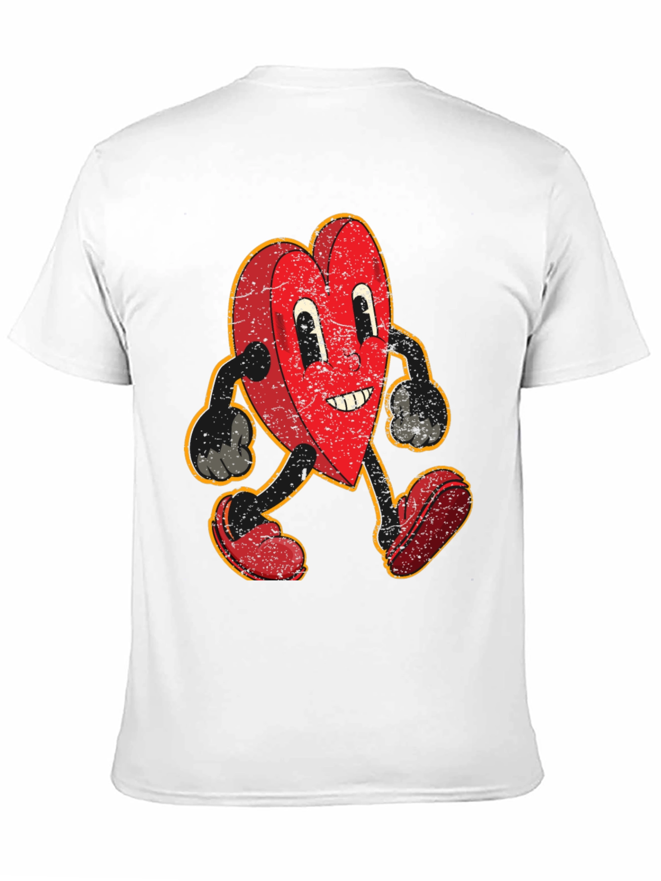 Black Retro Heart Cartoon Graphic T-Shirt view 11