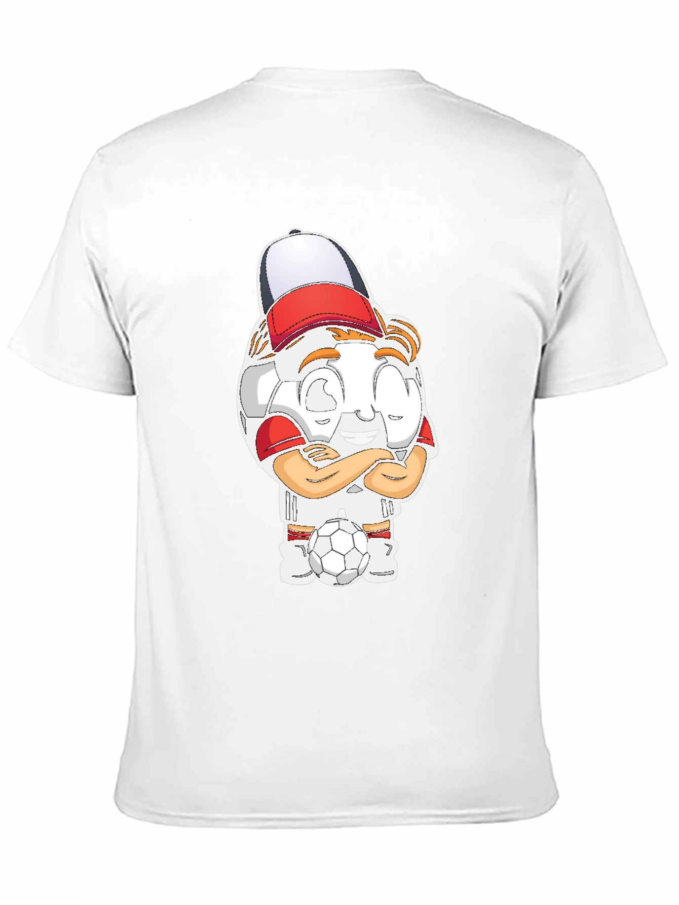 Black Soccer Cartoon Black T-Shirt view 11