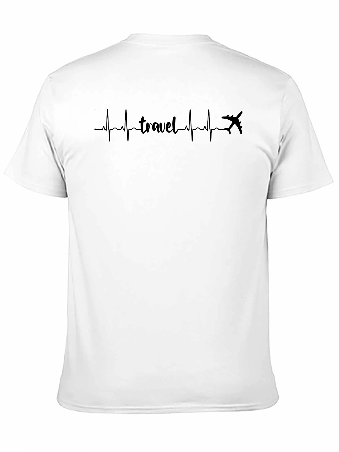 Black Travel Heartbeat T-Shirt - Adventure Awaits! view 11
