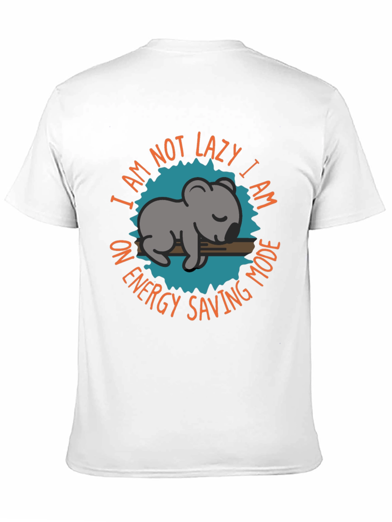 Black Energy Saving Mode Koala T-Shirt, Relaxed Fit view 11