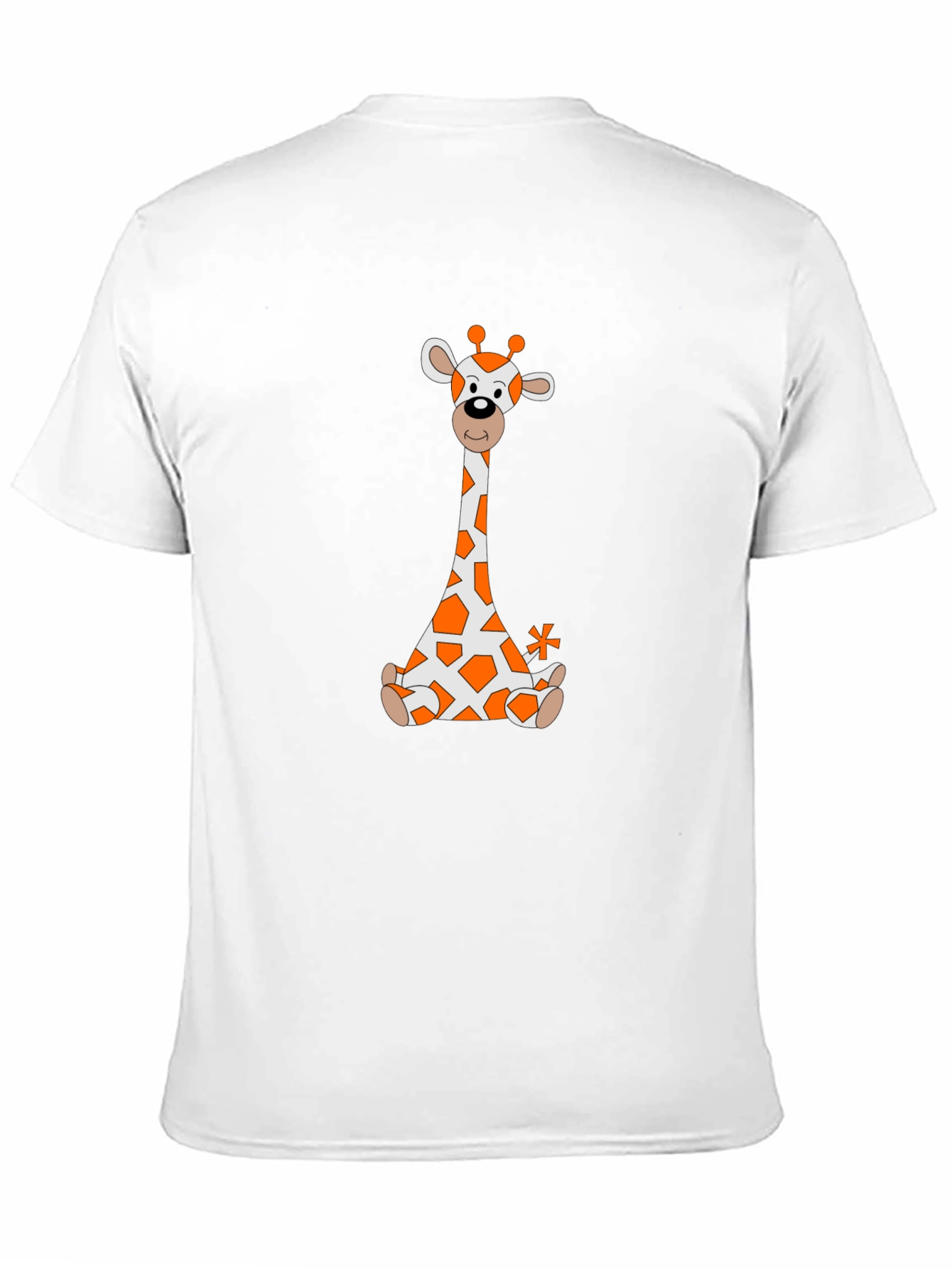 Black Giraffe Cartoon T-Shirt - Black Cotton Tee view 11