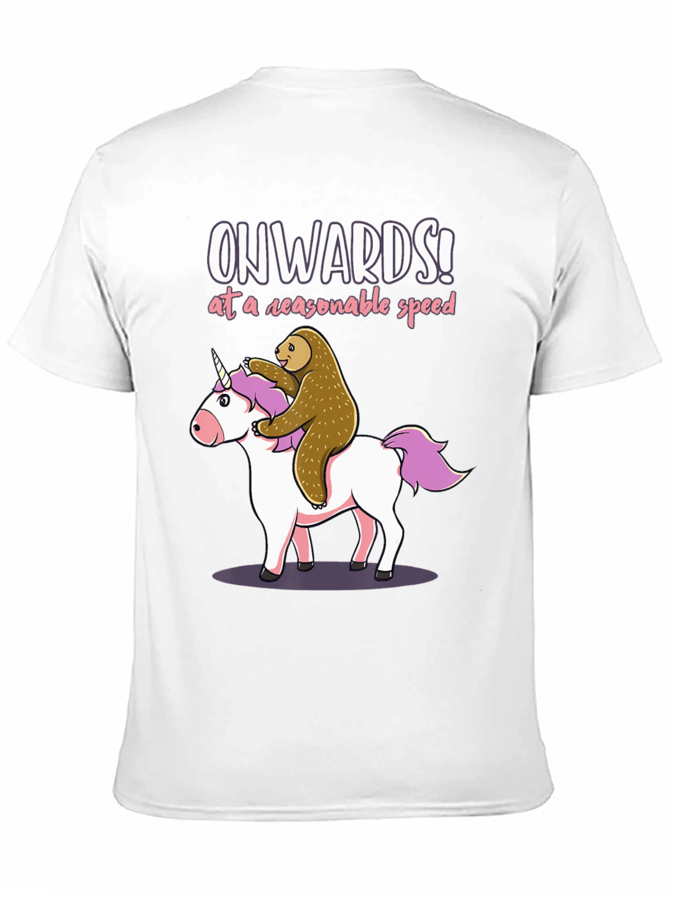 Black Onwards Unicorn Sloth T-Shirt - Funny Graphic Tee view 11