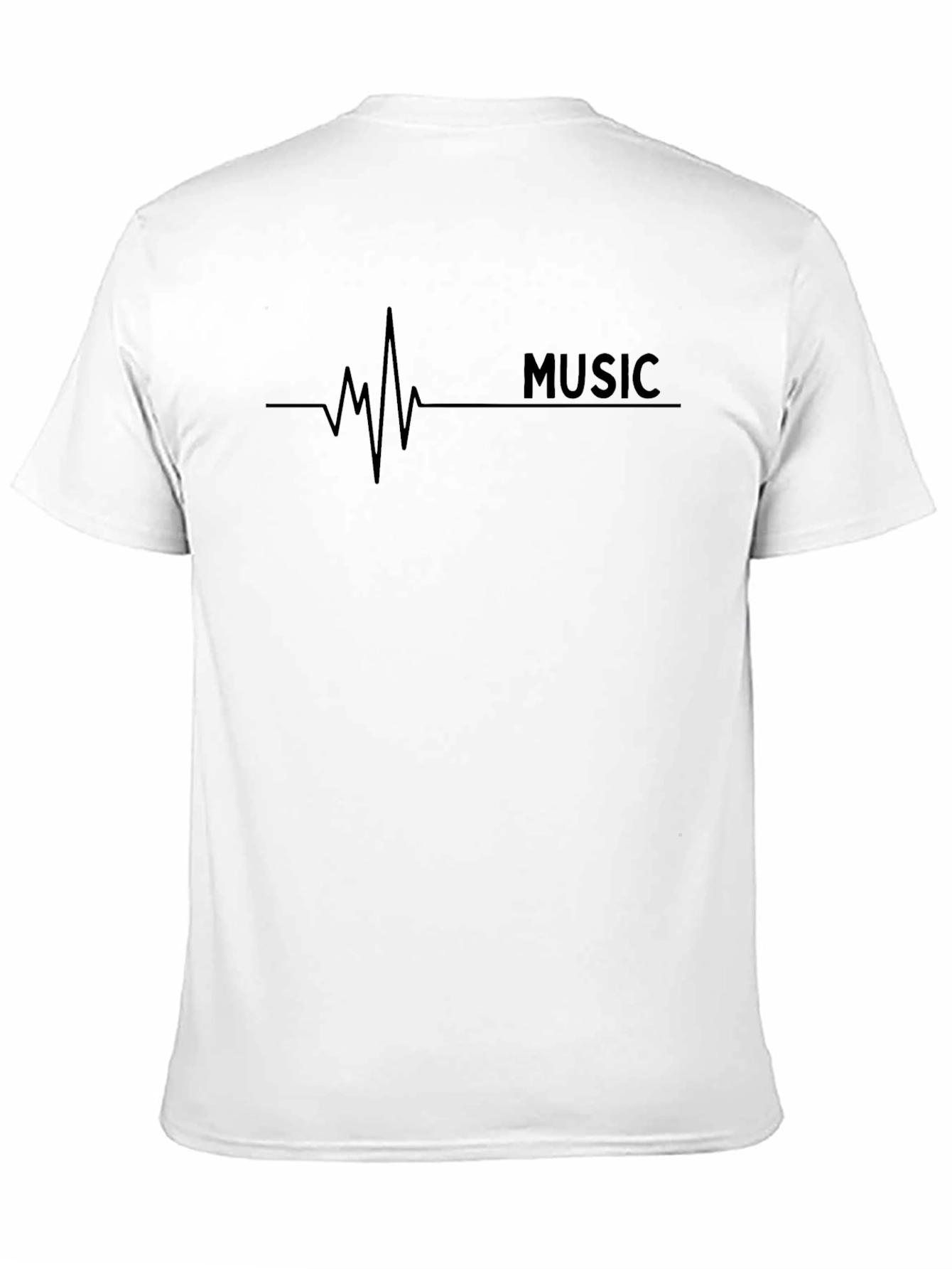 Black Music Heartbeat Graphic Tee - Black Casual T-Shirt view 11