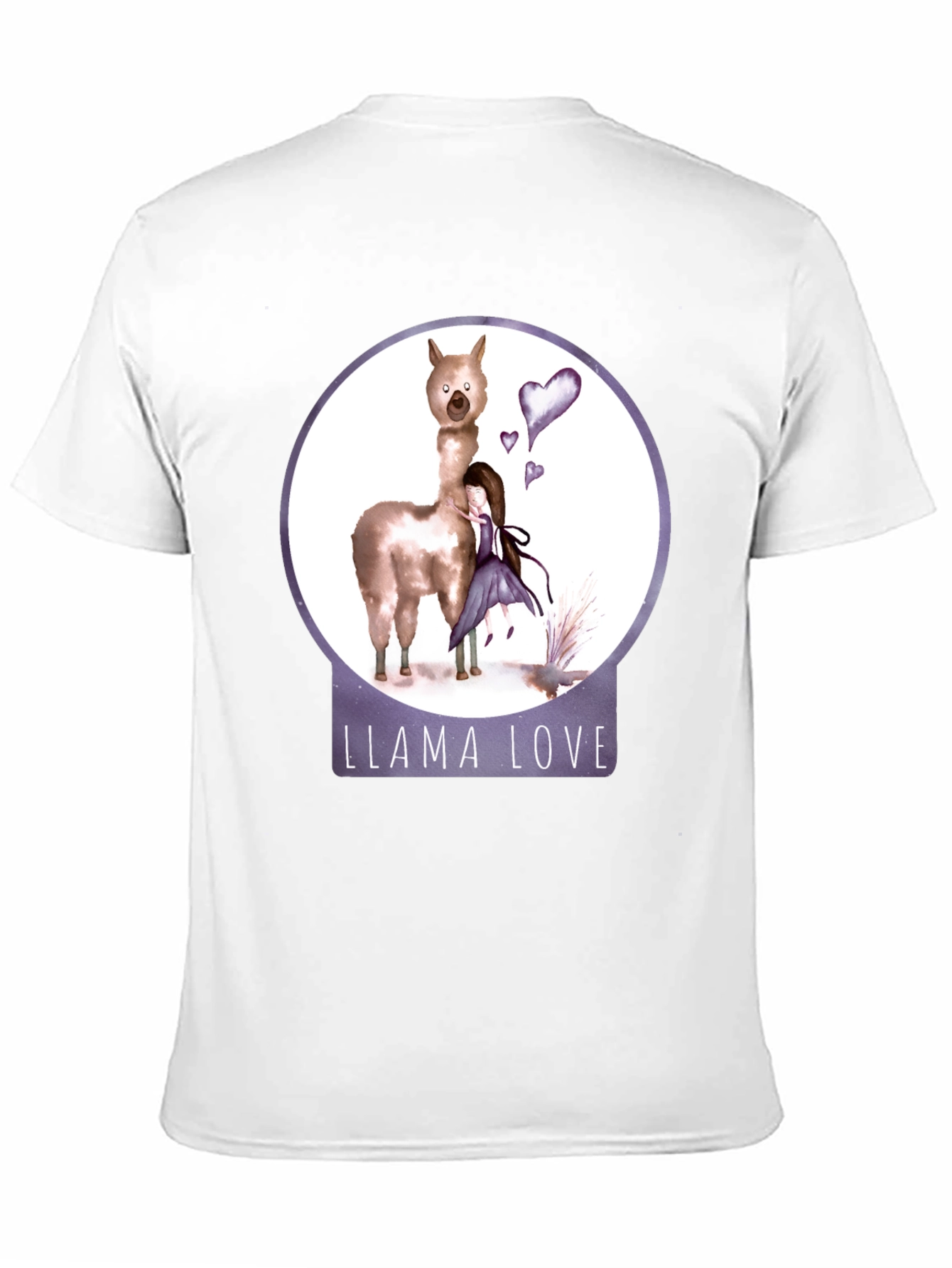 Black Llama Love Graphic T-Shirt, Cute Animal Tee view 11